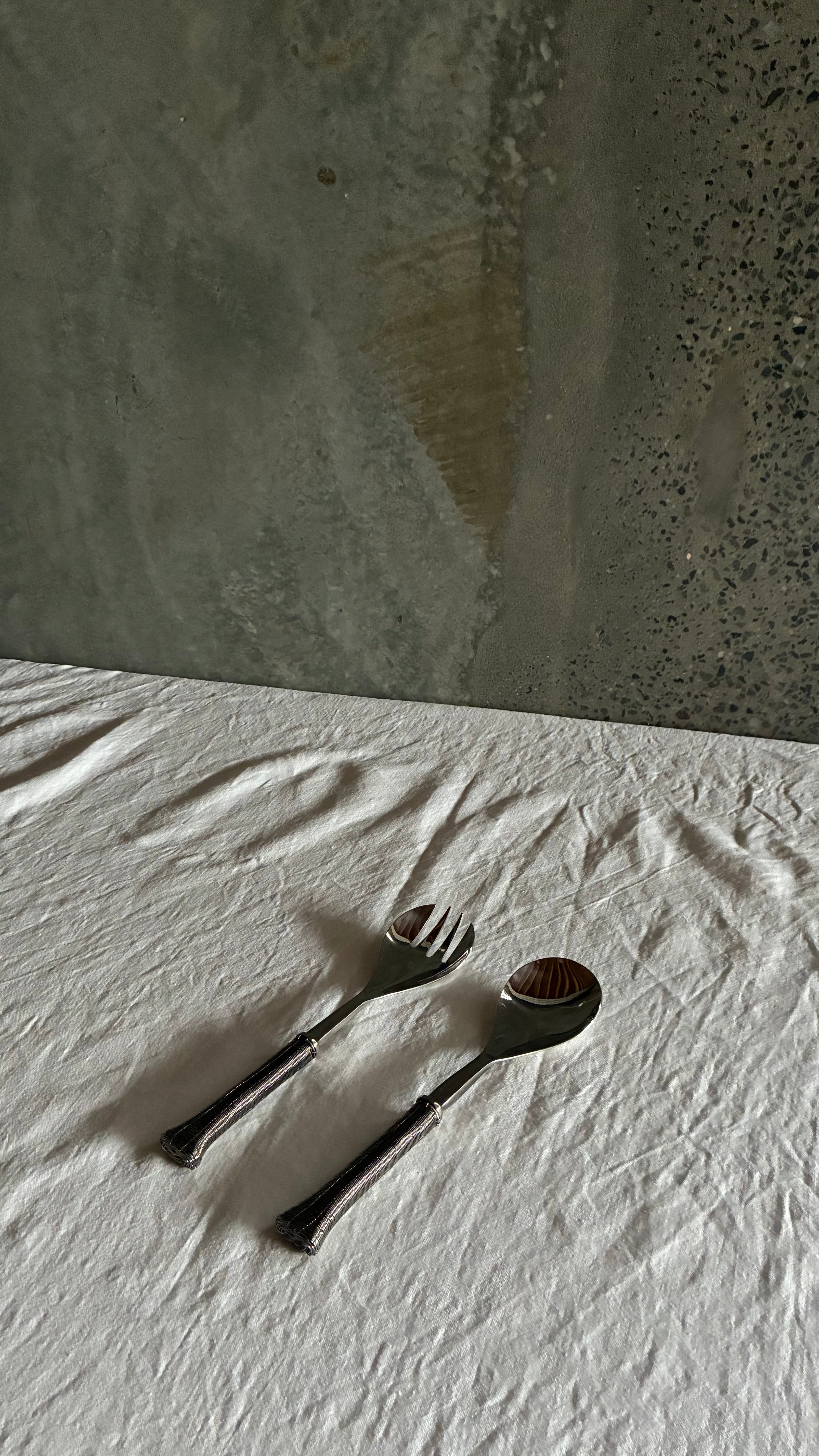 STAINLESS STEEL SALAD SERVERS 1950s
