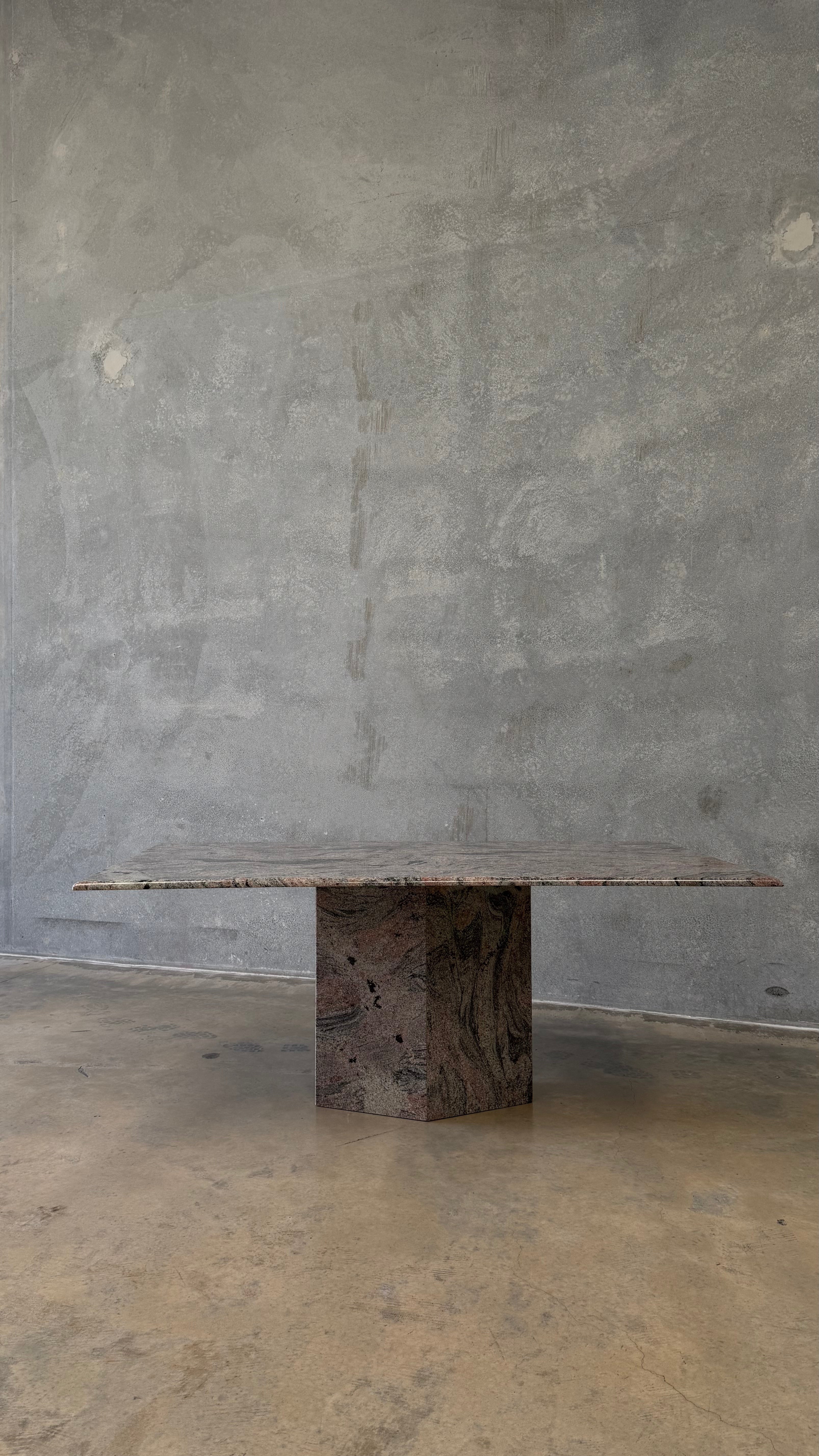 Custom Granite Pedestal Dining Table 1980s