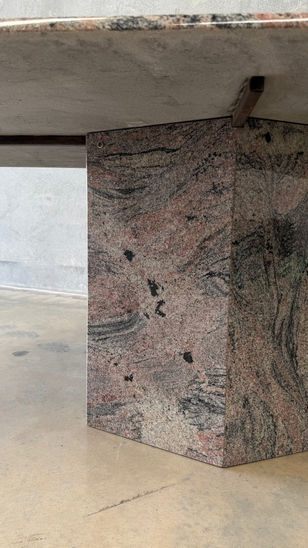 Custom Granite Pedestal Dining Table 1980s