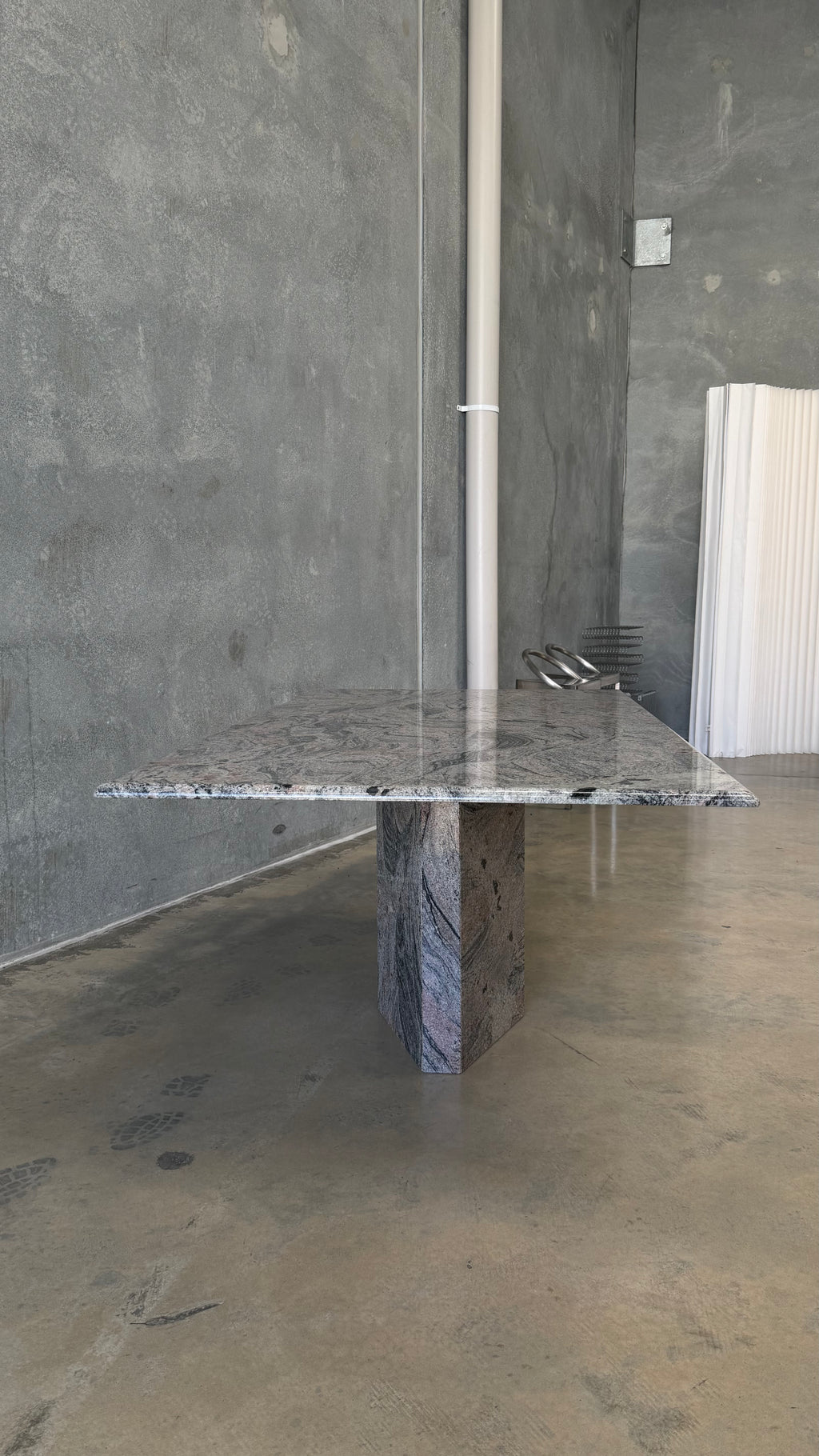 Custom Granite Pedestal Dining Table 1980s