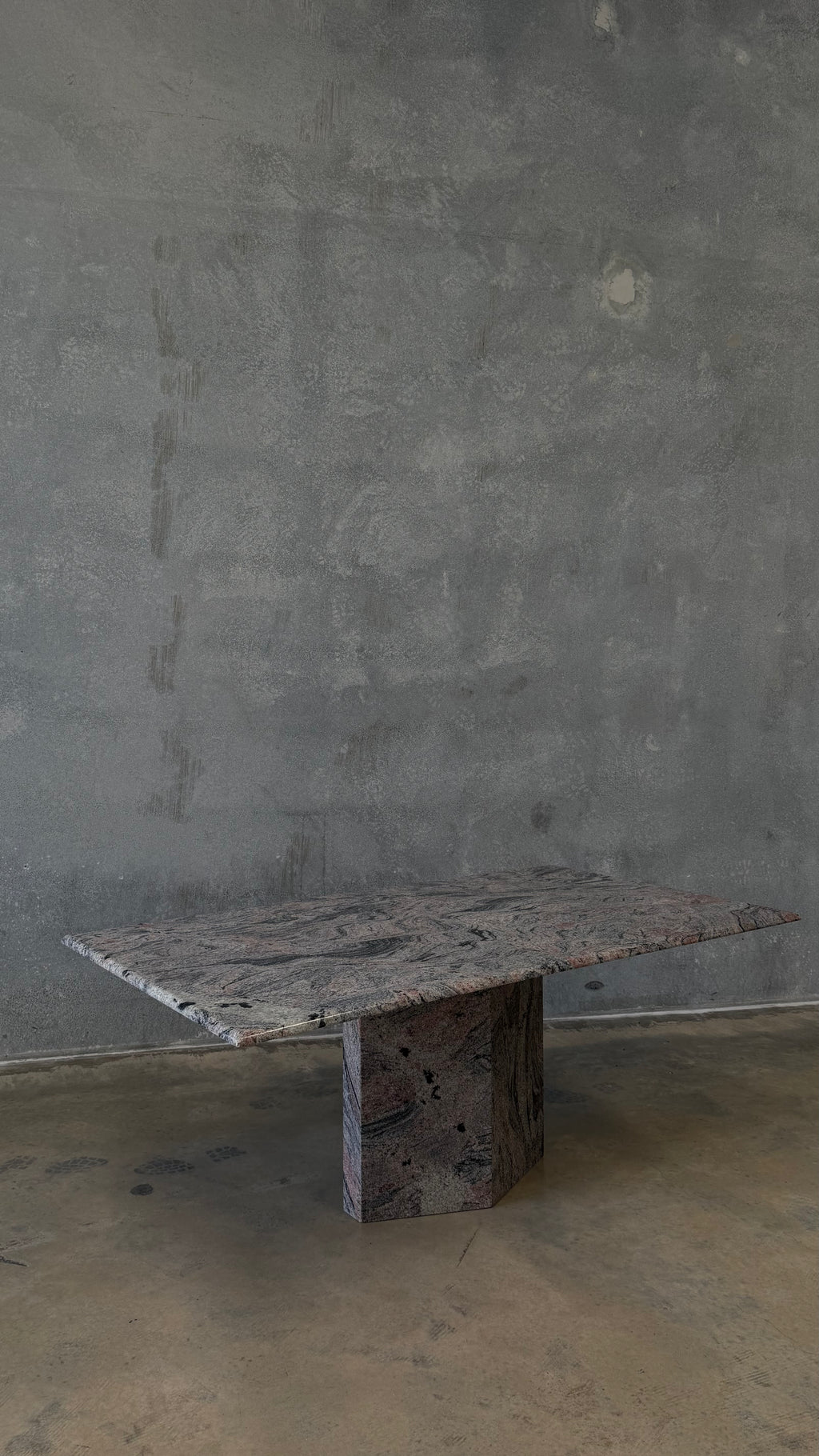Custom Granite Pedestal Dining Table 1980s