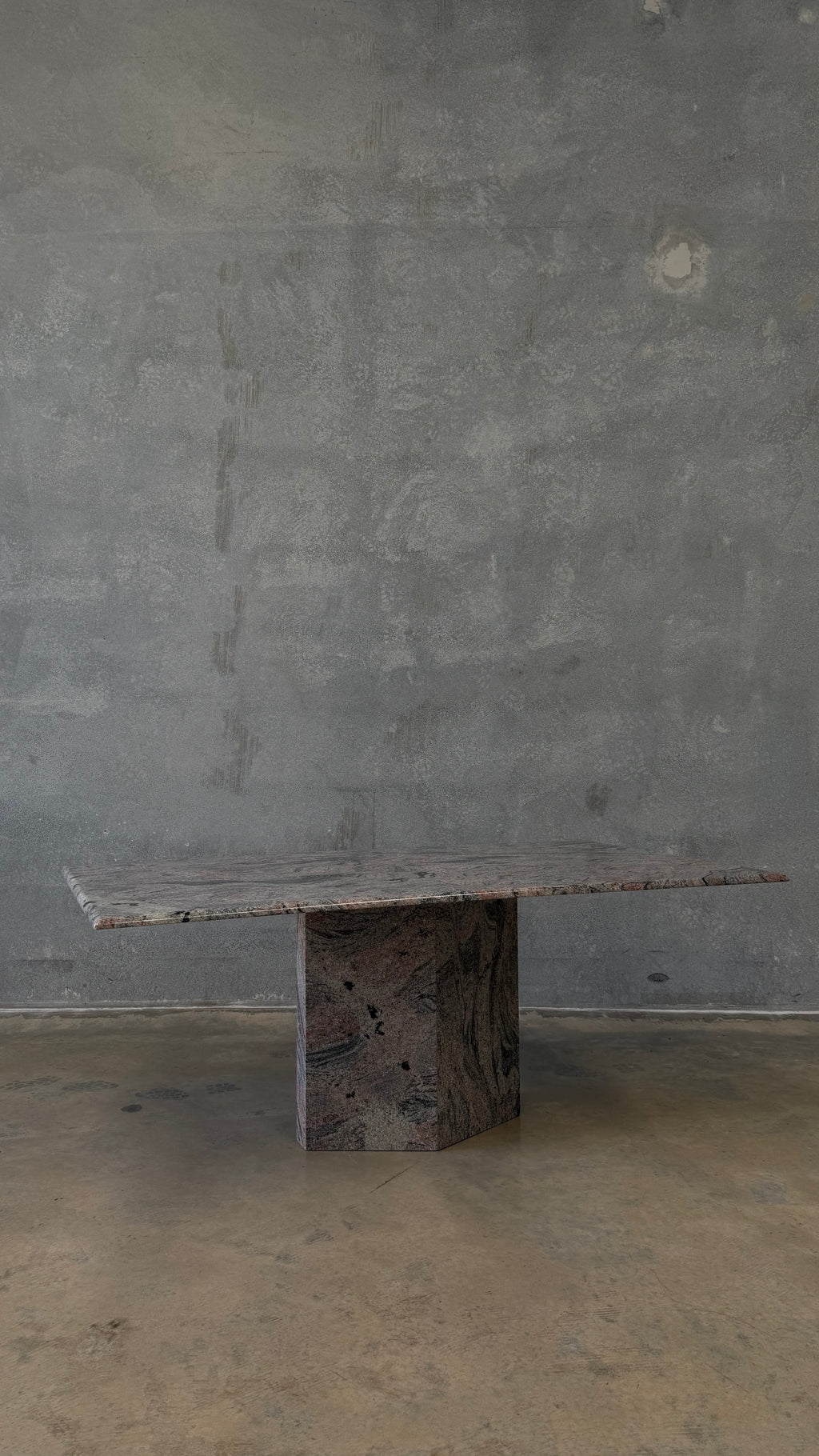 Custom Granite Pedestal Dining Table 1980s