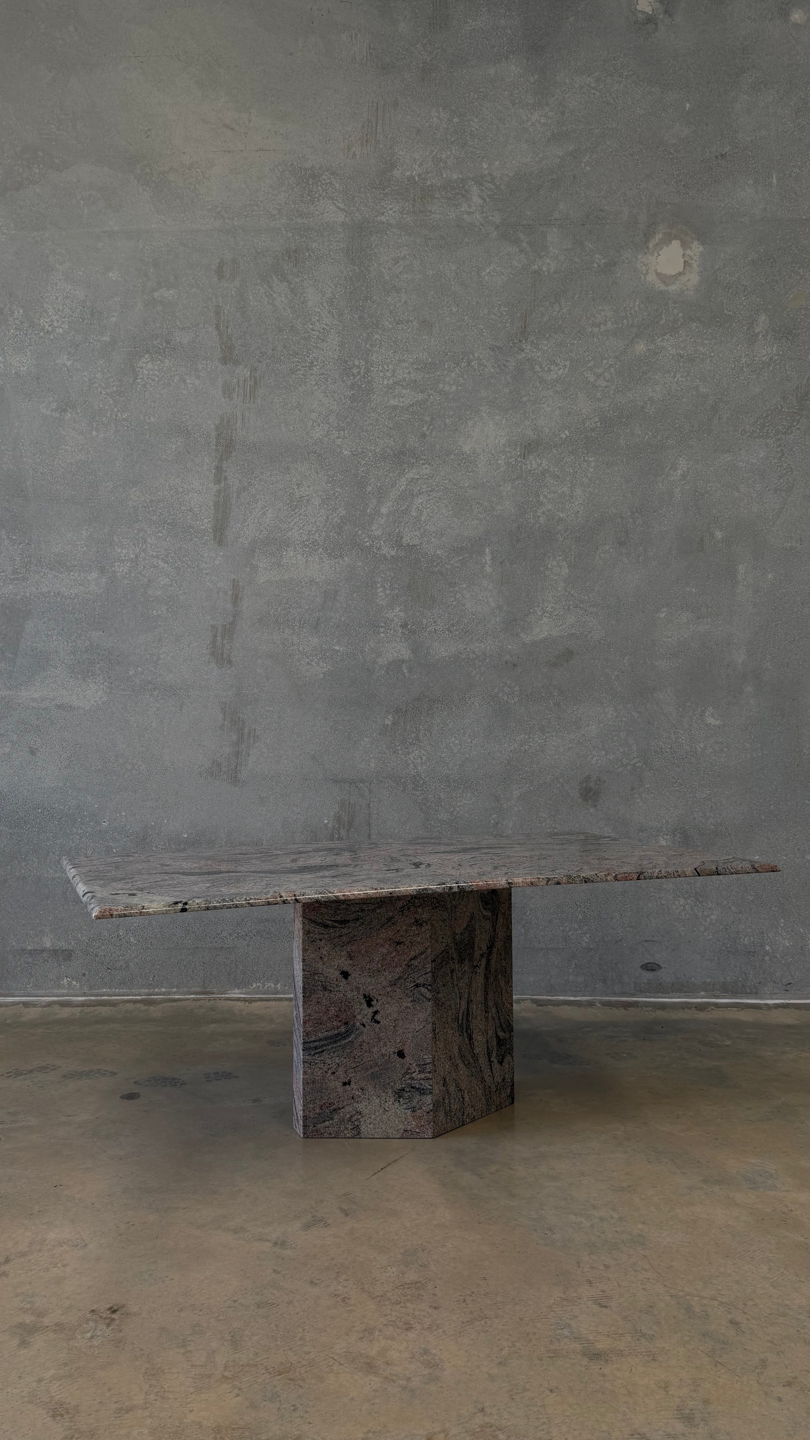 Custom Granite Pedestal Dining Table 1980s