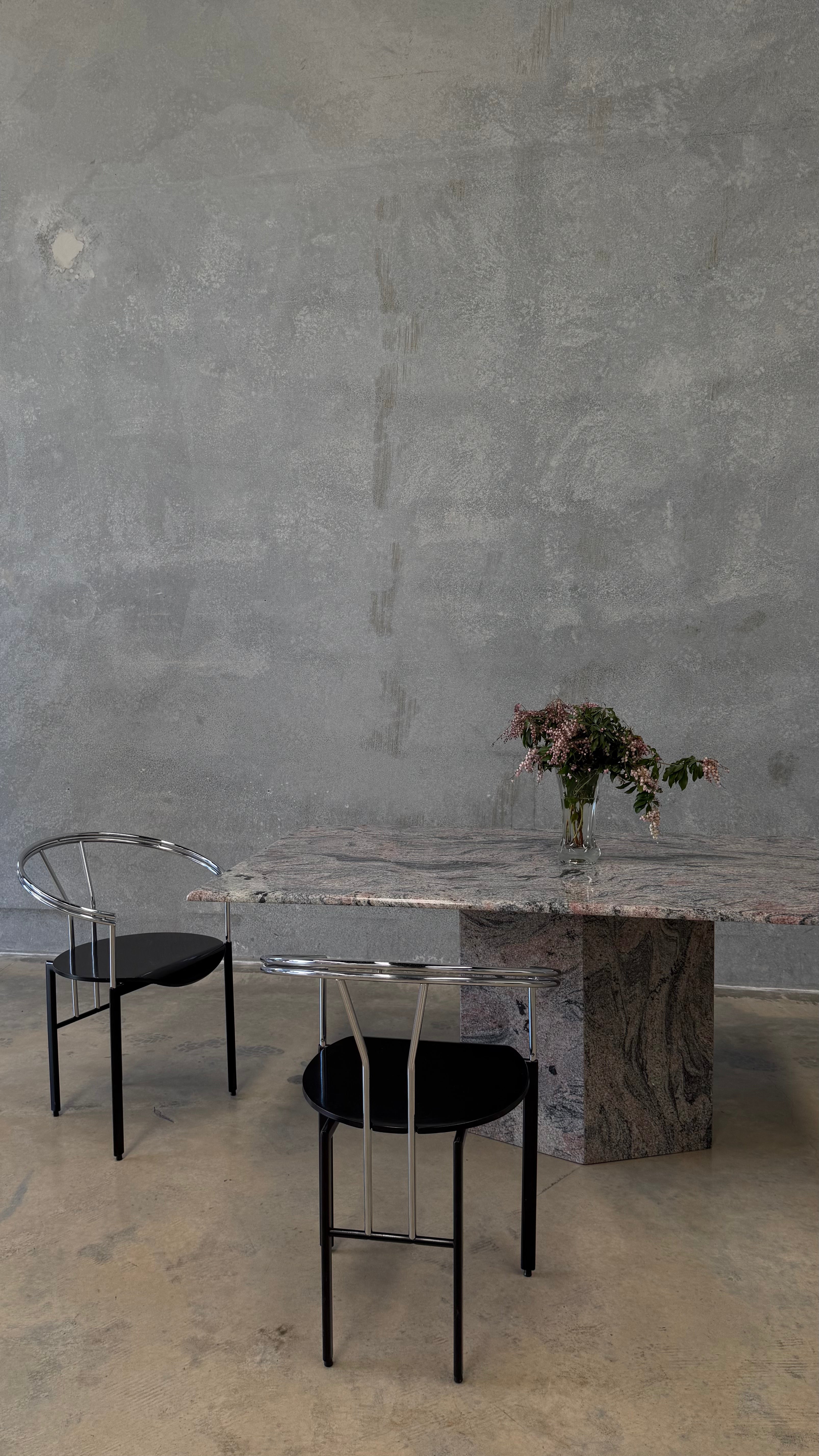 Custom Granite Pedestal Dining Table 1980s