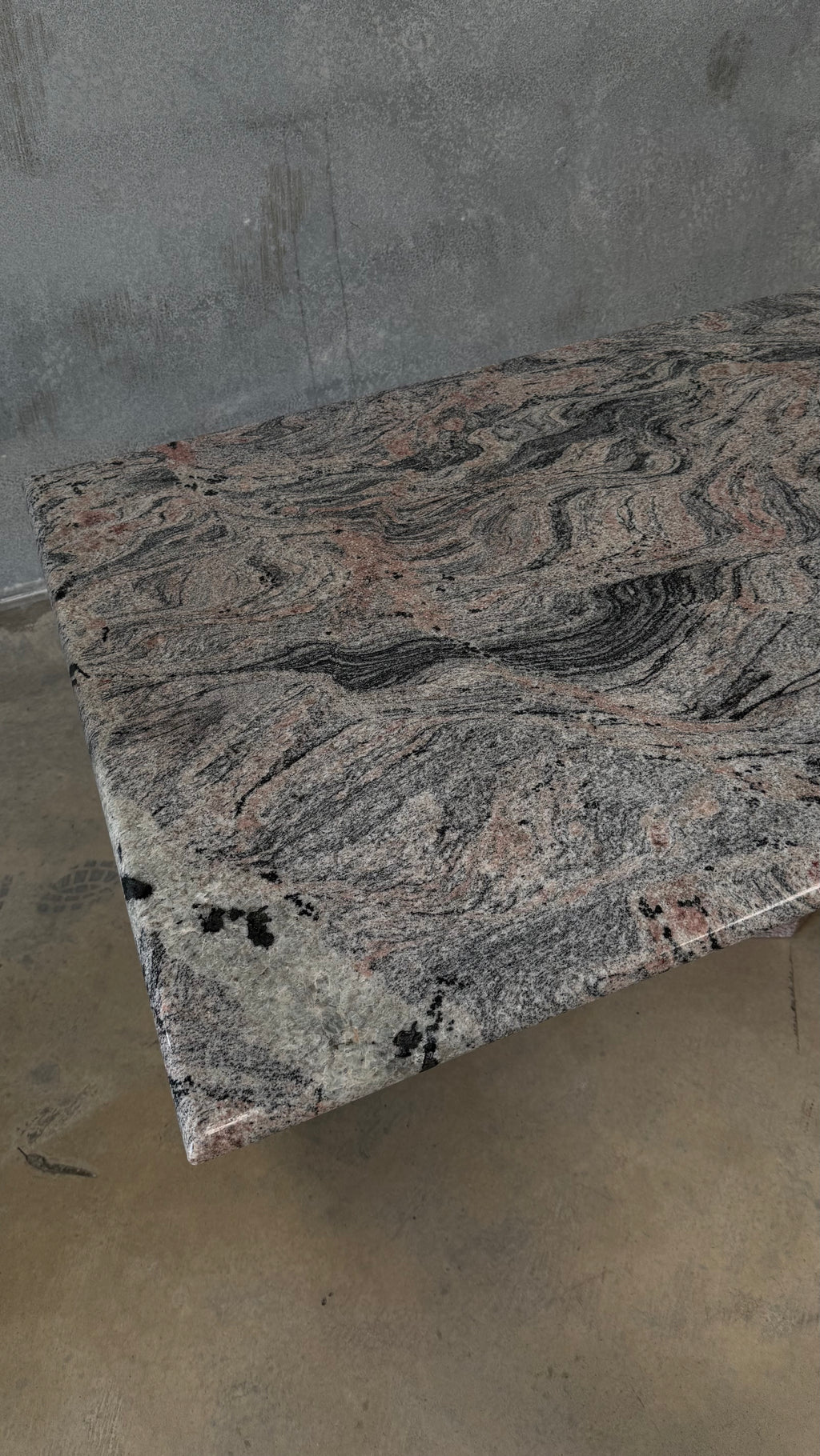 Custom Granite Pedestal Dining Table 1980s