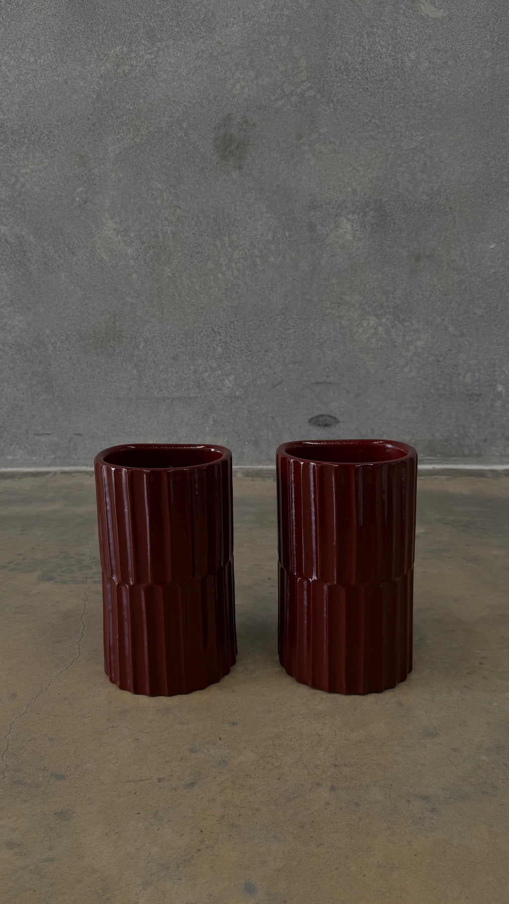 Handmade Fluted Ceramic Wall sconce Portugal