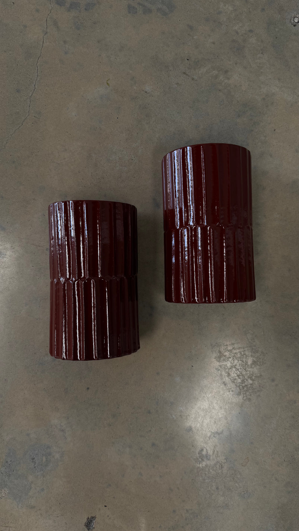 Handmade Fluted Ceramic Wall sconce Portugal