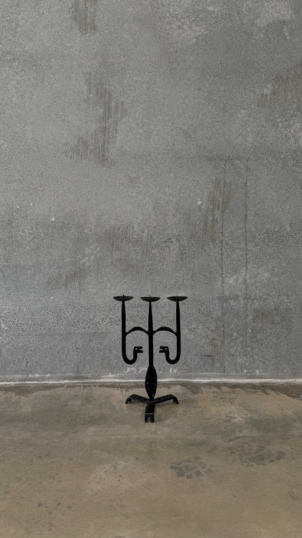 Brutalist Wrought Iron Candelabra