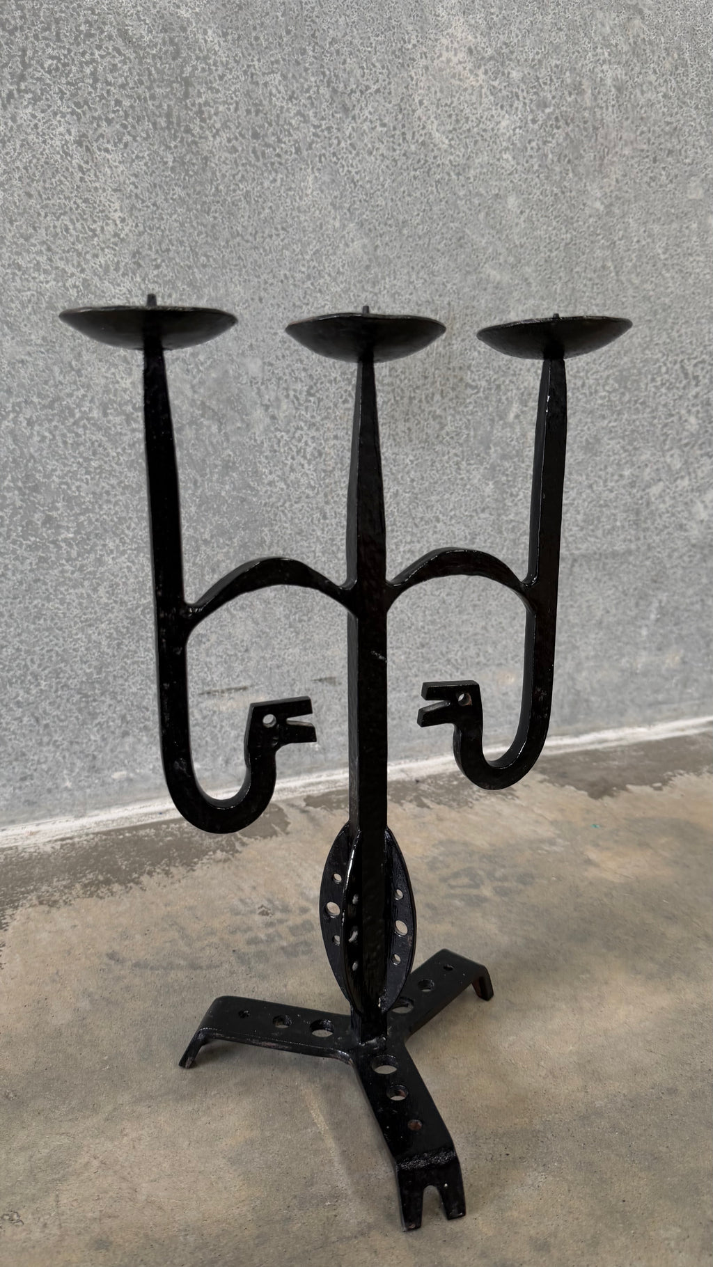 Brutalist Wrought Iron Candelabra
