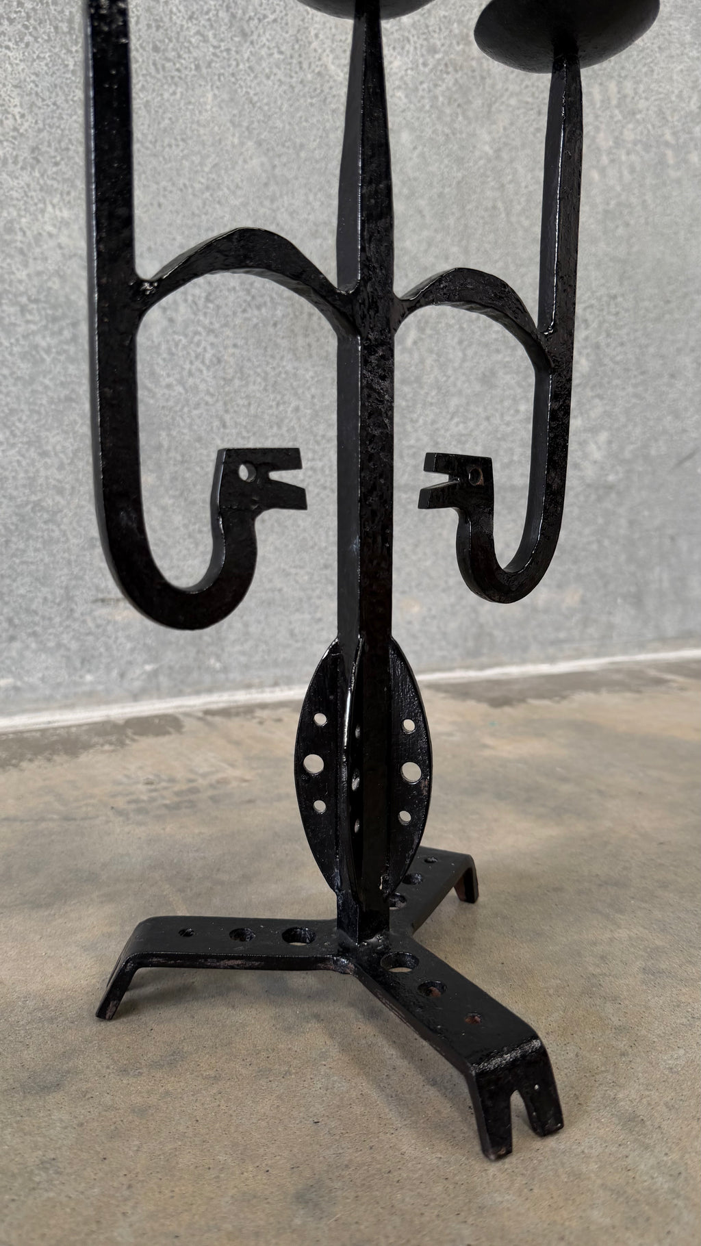 Brutalist Wrought Iron Candelabra