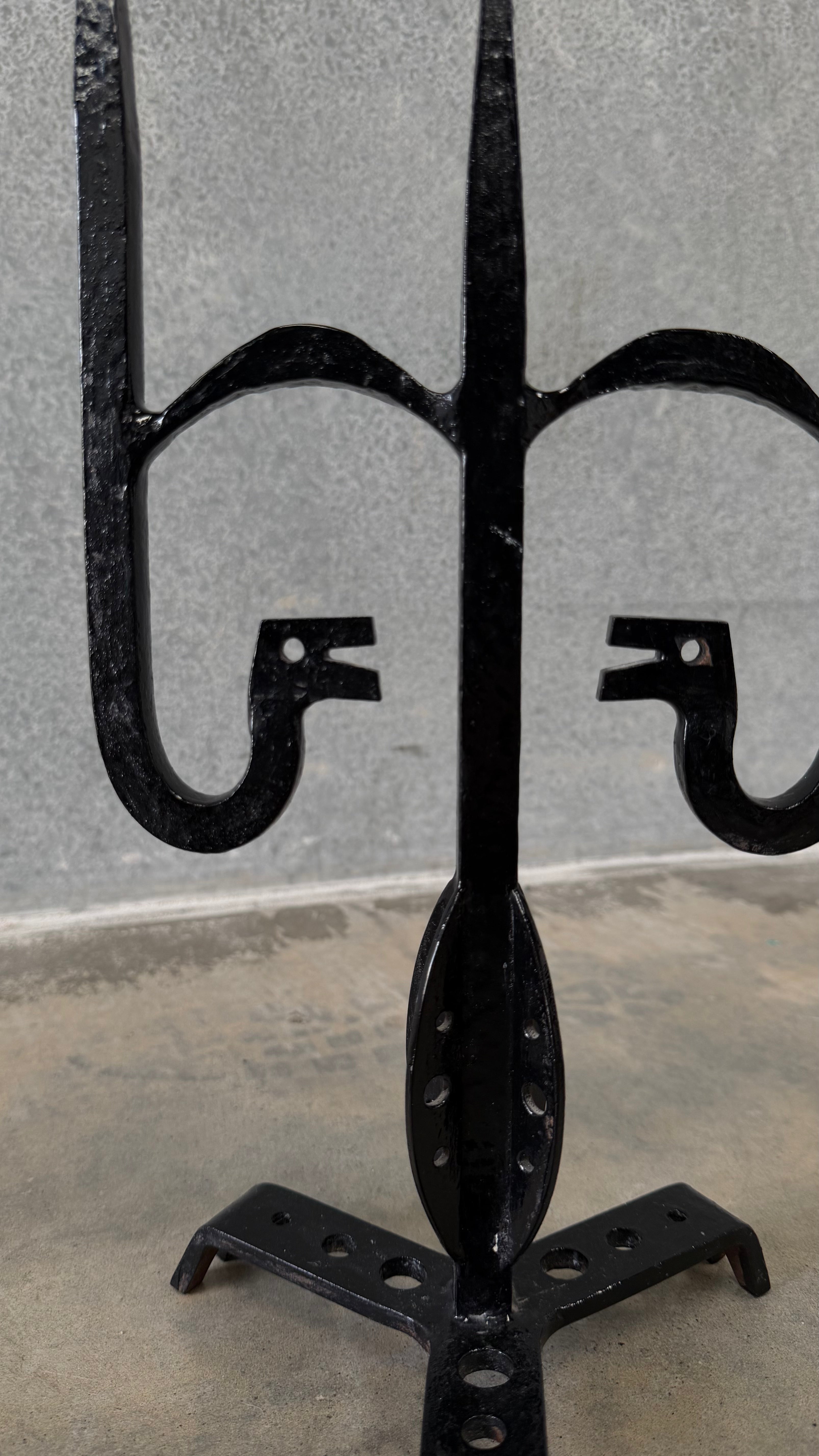 Brutalist Wrought Iron Candelabra