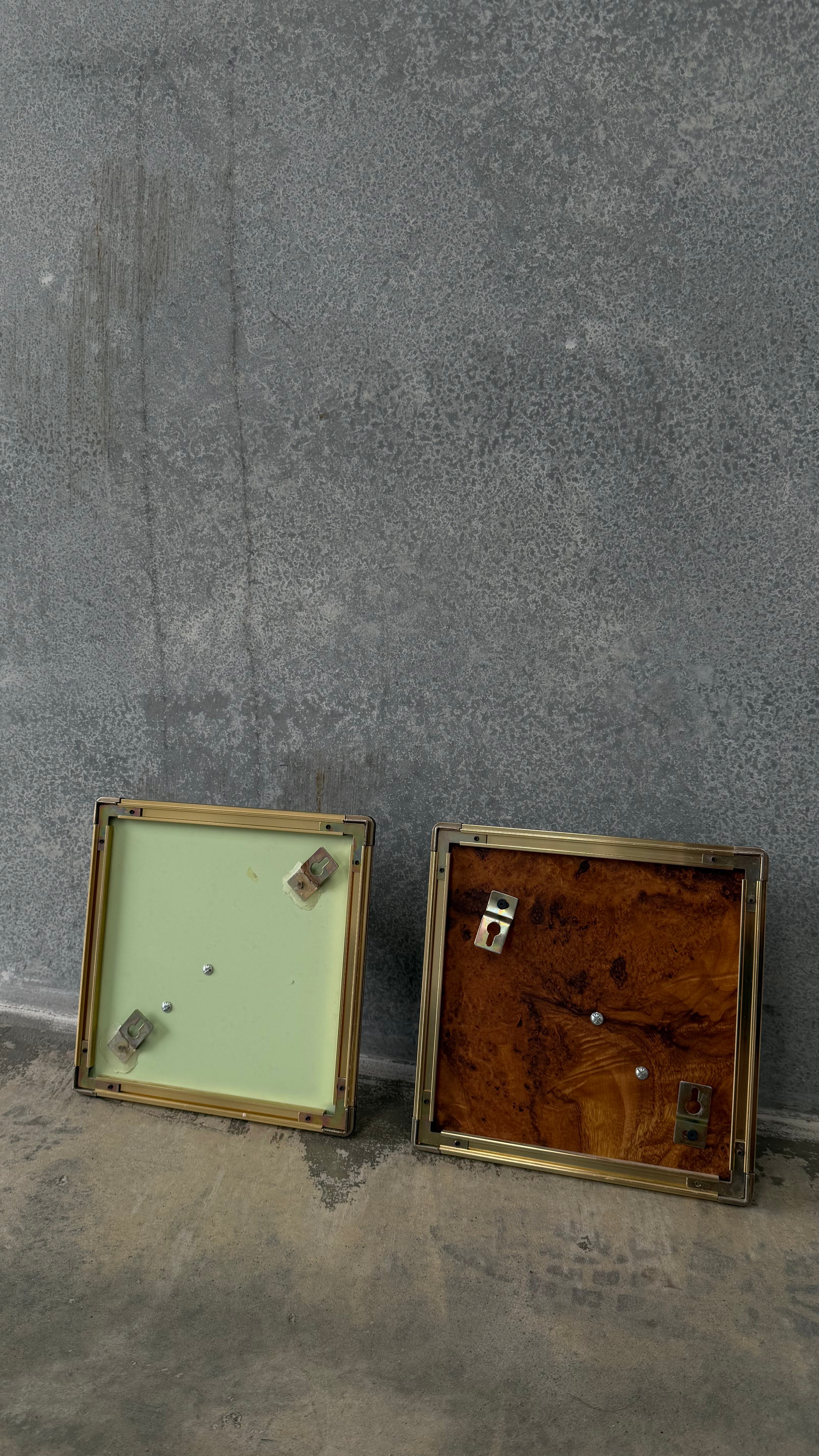 Italian Mirrored Glass and Brass Wall Hooks 1970s