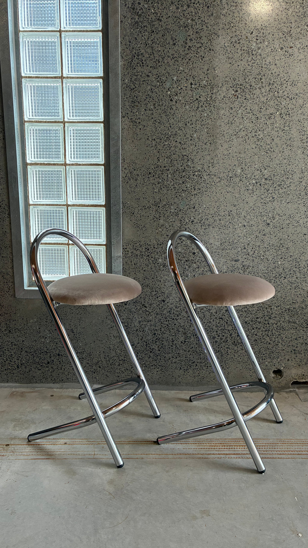 POSTMODERN CANTILEVER STOOLS (PAIR)