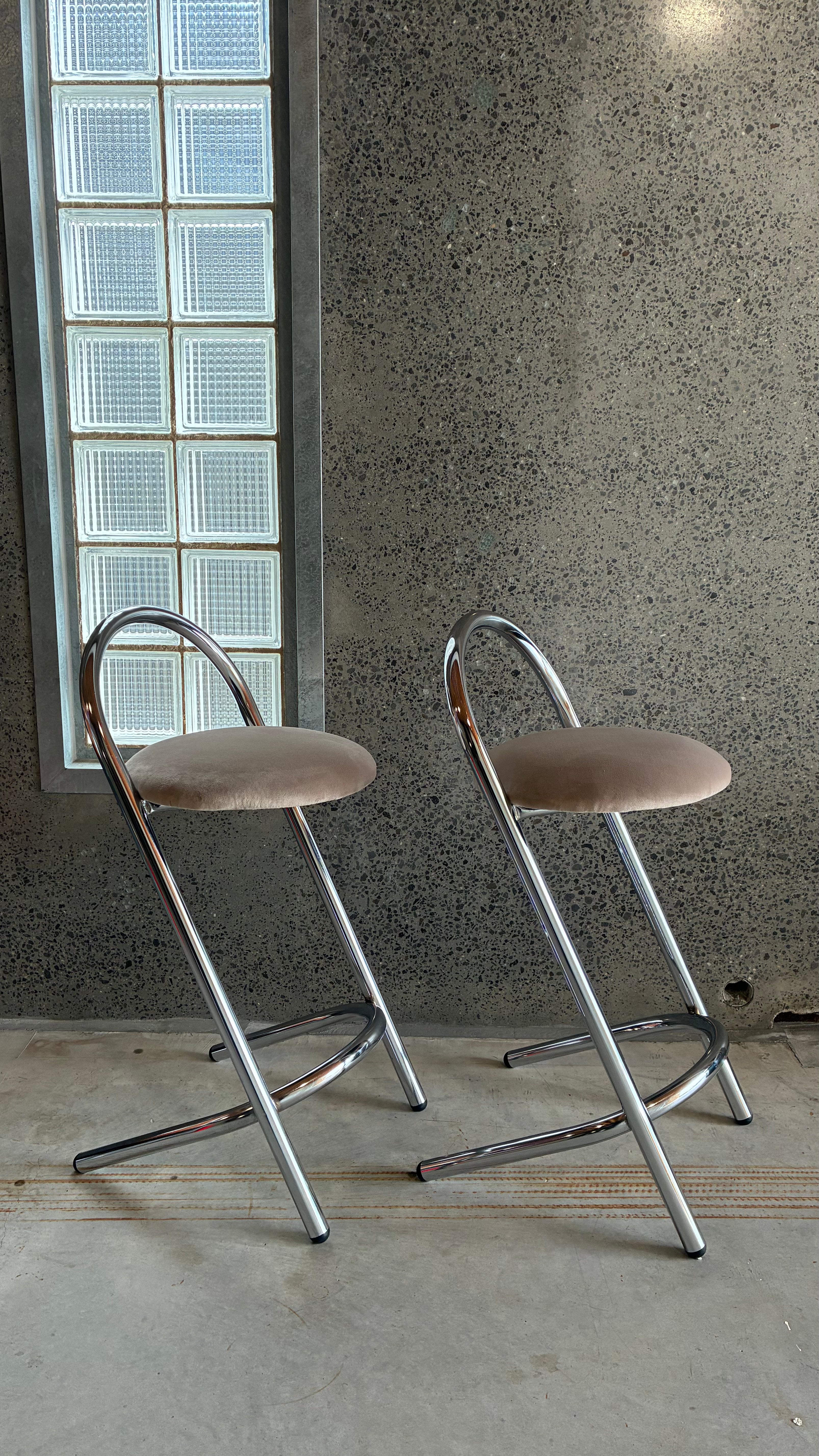POSTMODERN CANTILEVER STOOLS (PAIR)