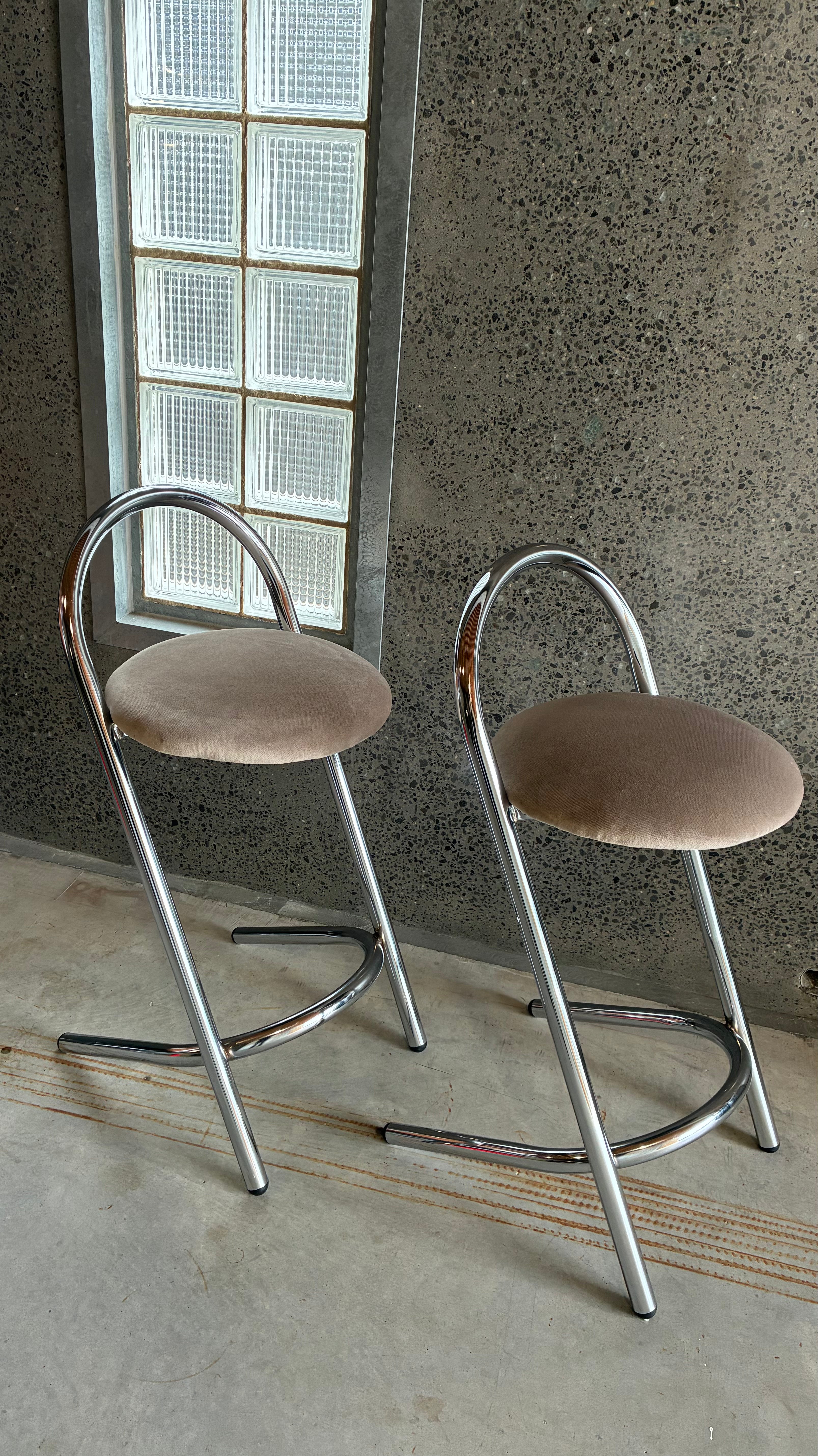 POSTMODERN CANTILEVER STOOLS (PAIR)
