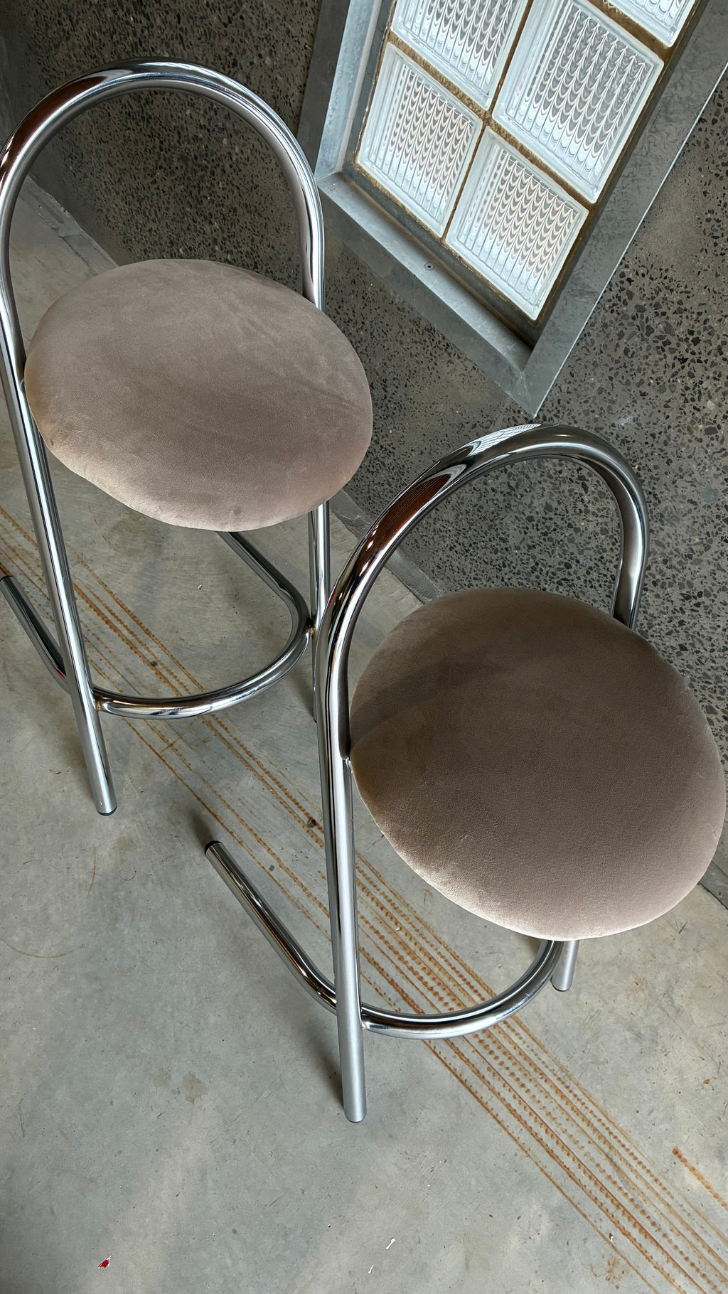 POSTMODERN CANTILEVER STOOLS (PAIR)