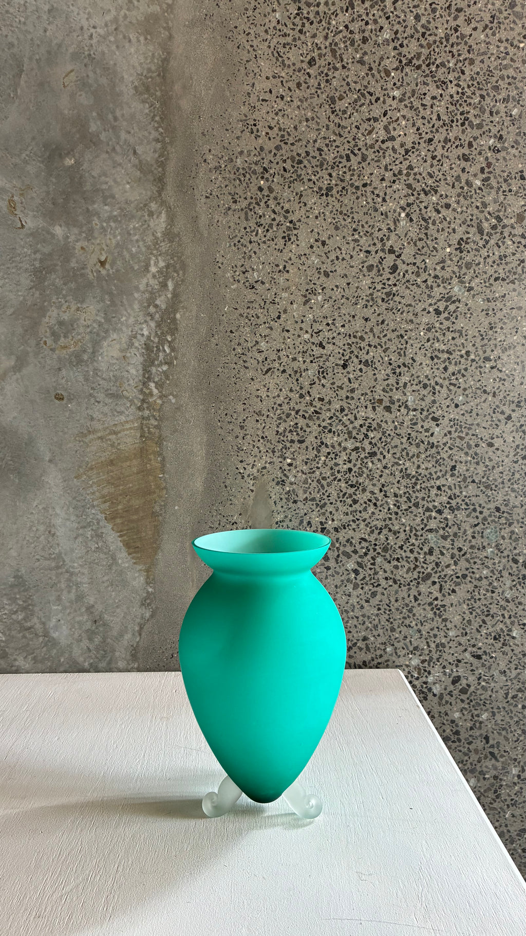 Murano Satin Glass Vase, Italy 1980s