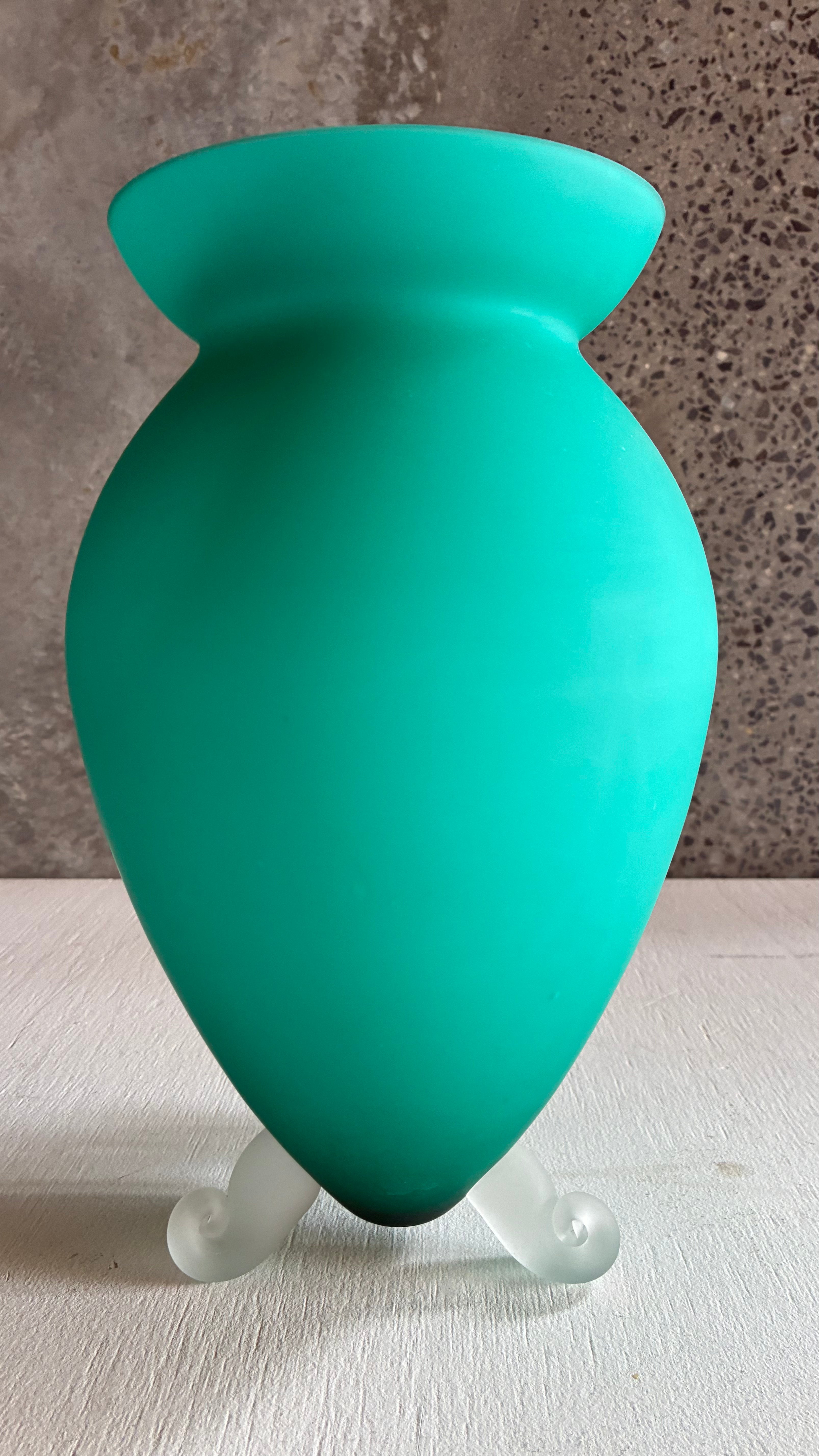 Murano Satin Glass Vase, Italy 1980s