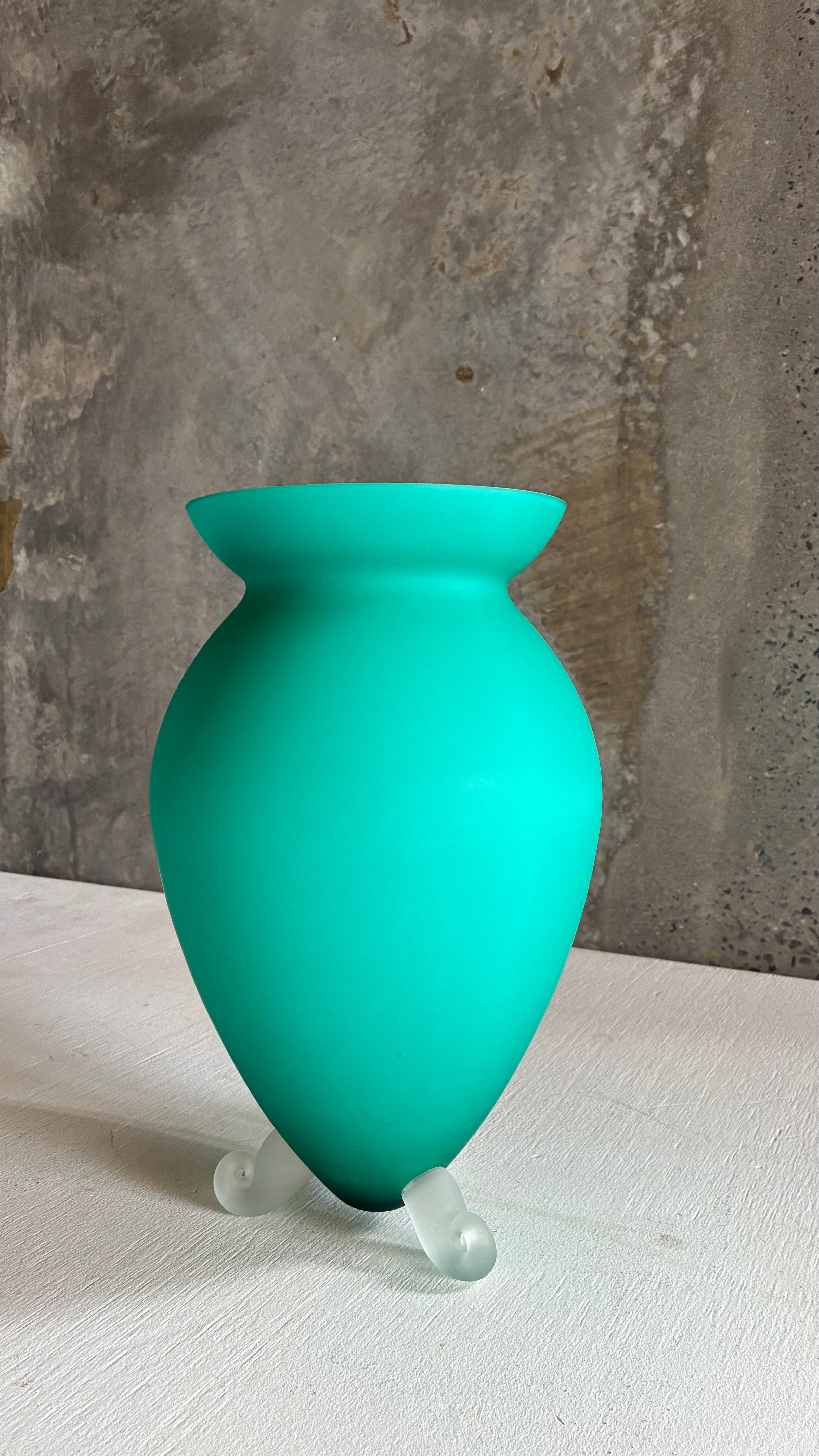 Murano Satin Glass Vase, Italy 1980s