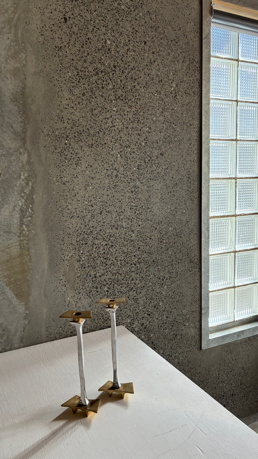 BRUTALIST CANDLESTICKS BY DAVID MARSHALL SPAIN 1970s