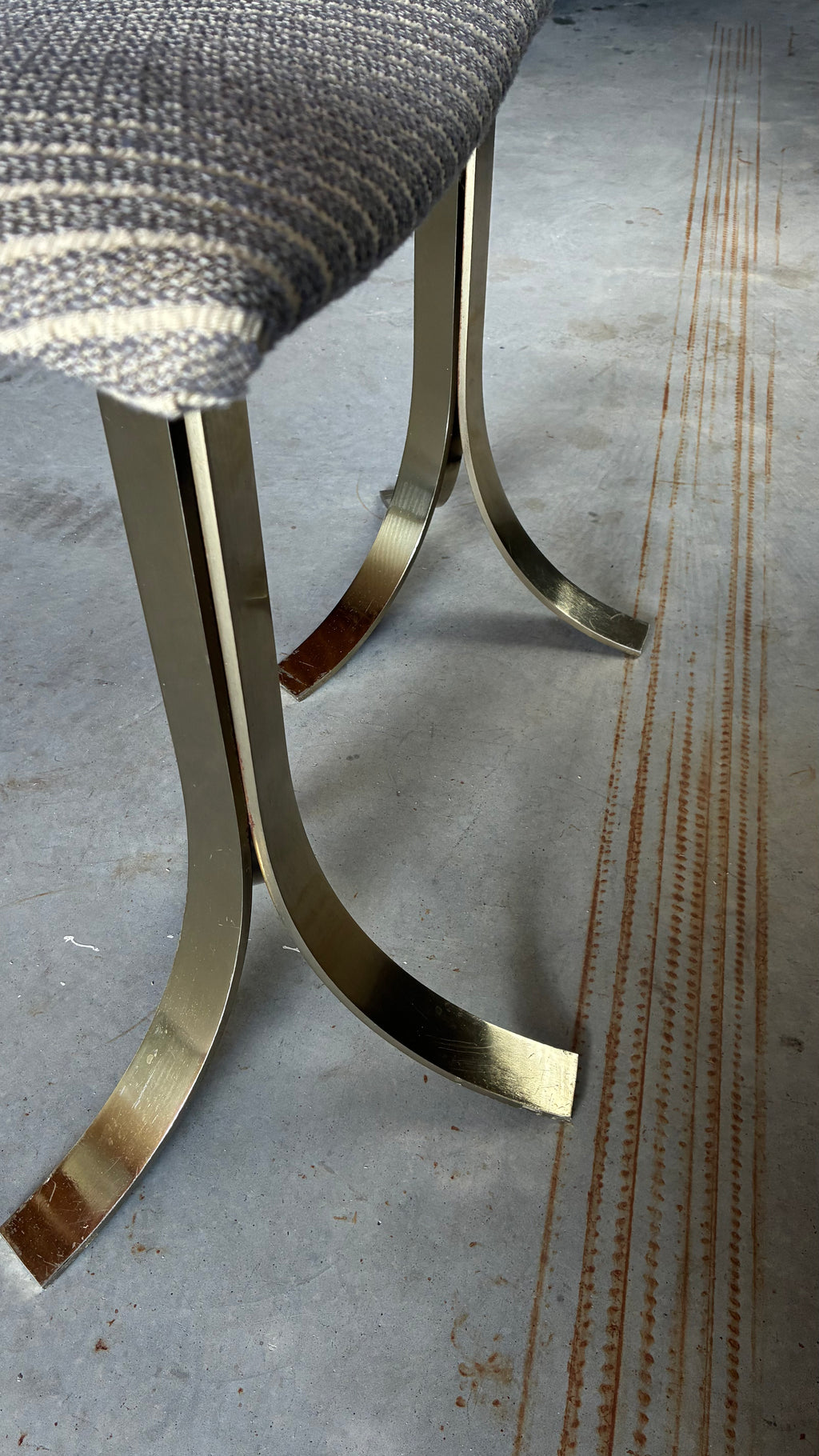 Pair of Italian Brass Pedestal Bar Stools 1970s
