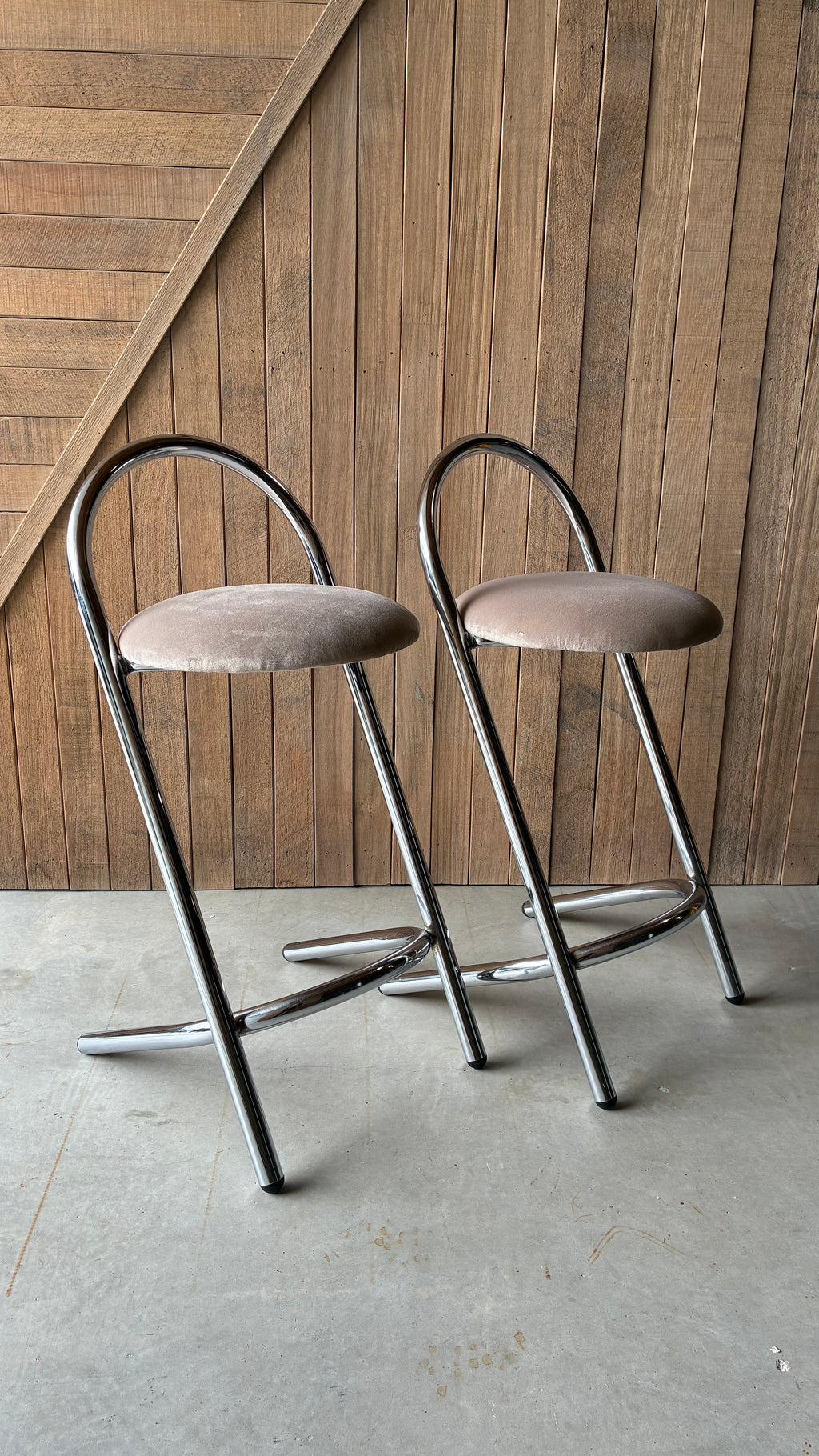 POSTMODERN CANTILEVER STOOLS (PAIR)