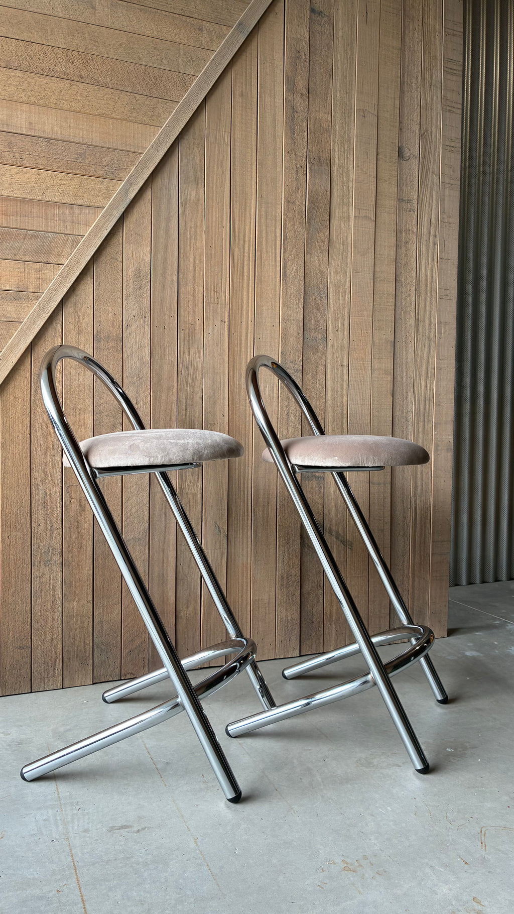 POSTMODERN CANTILEVER STOOLS (PAIR)