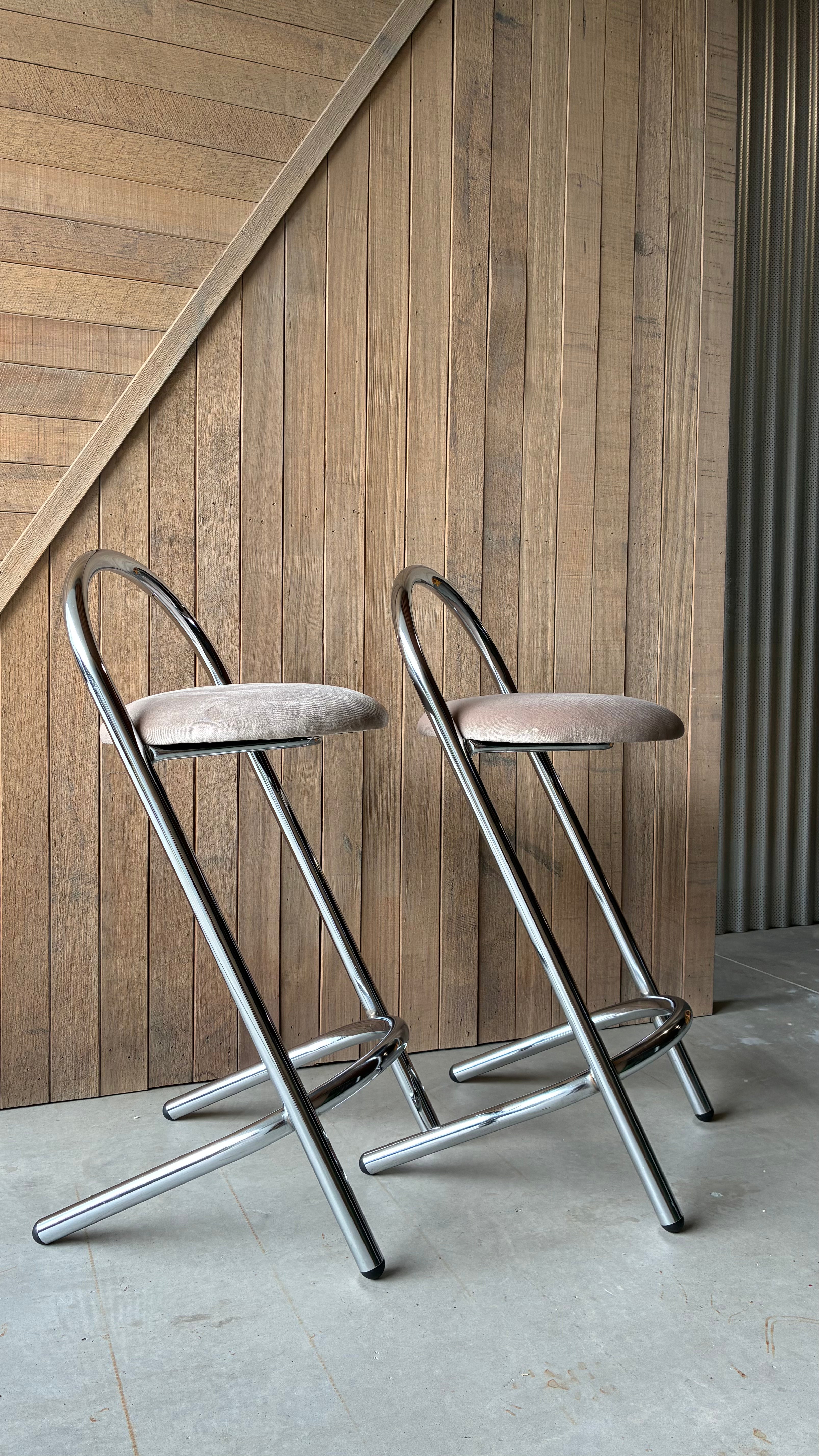 POSTMODERN CANTILEVER STOOLS (PAIR)