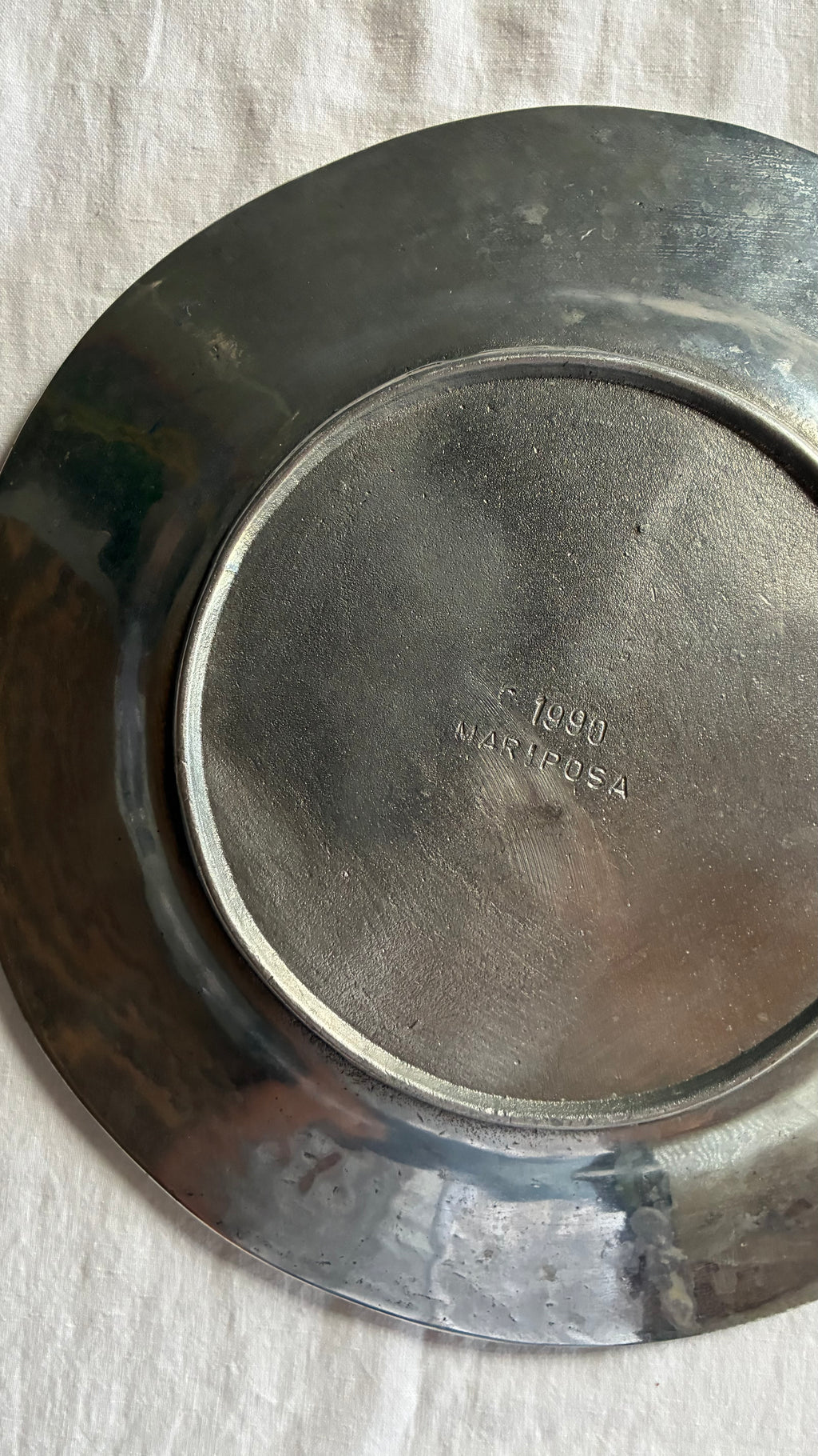 Mariposa Pewter Seashell Serving Tray, Mexico 1990s
