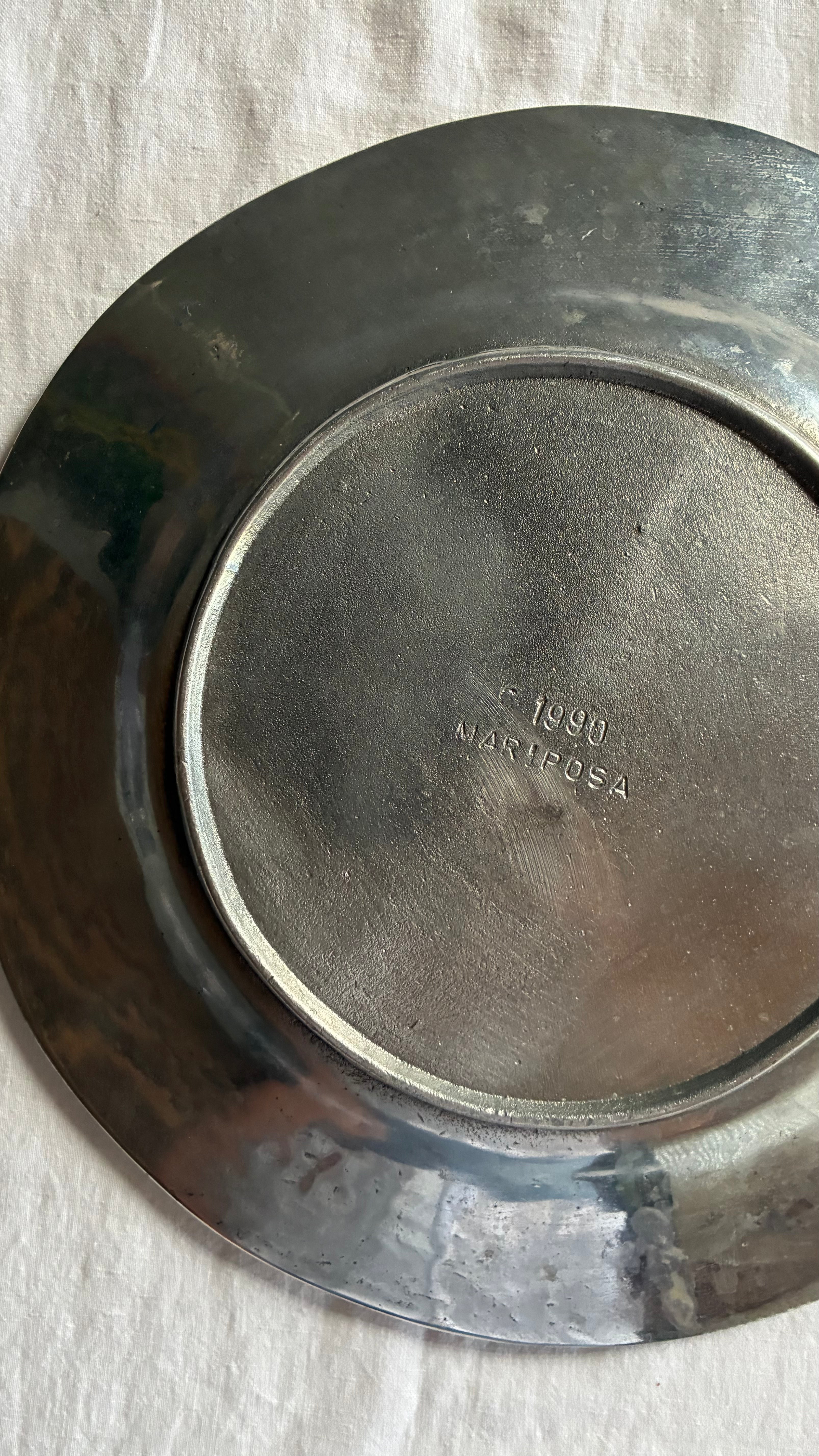 Mariposa Pewter Seashell Serving Tray, Mexico 1990s