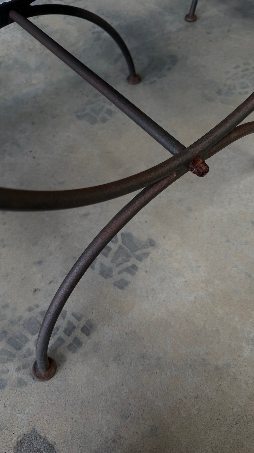 Pair of Vintage Wrought Iron Chairs with Sheepskin Cushions