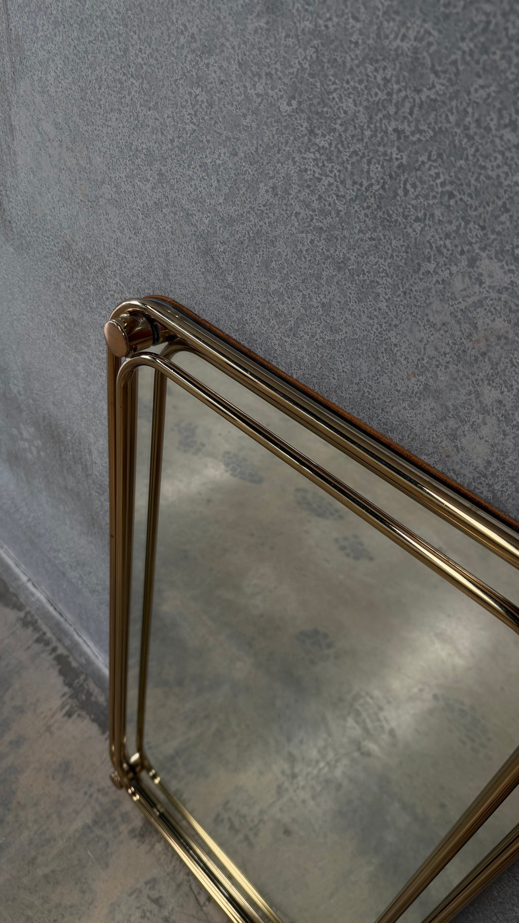 Brass Framed Wall Mirror 1970s