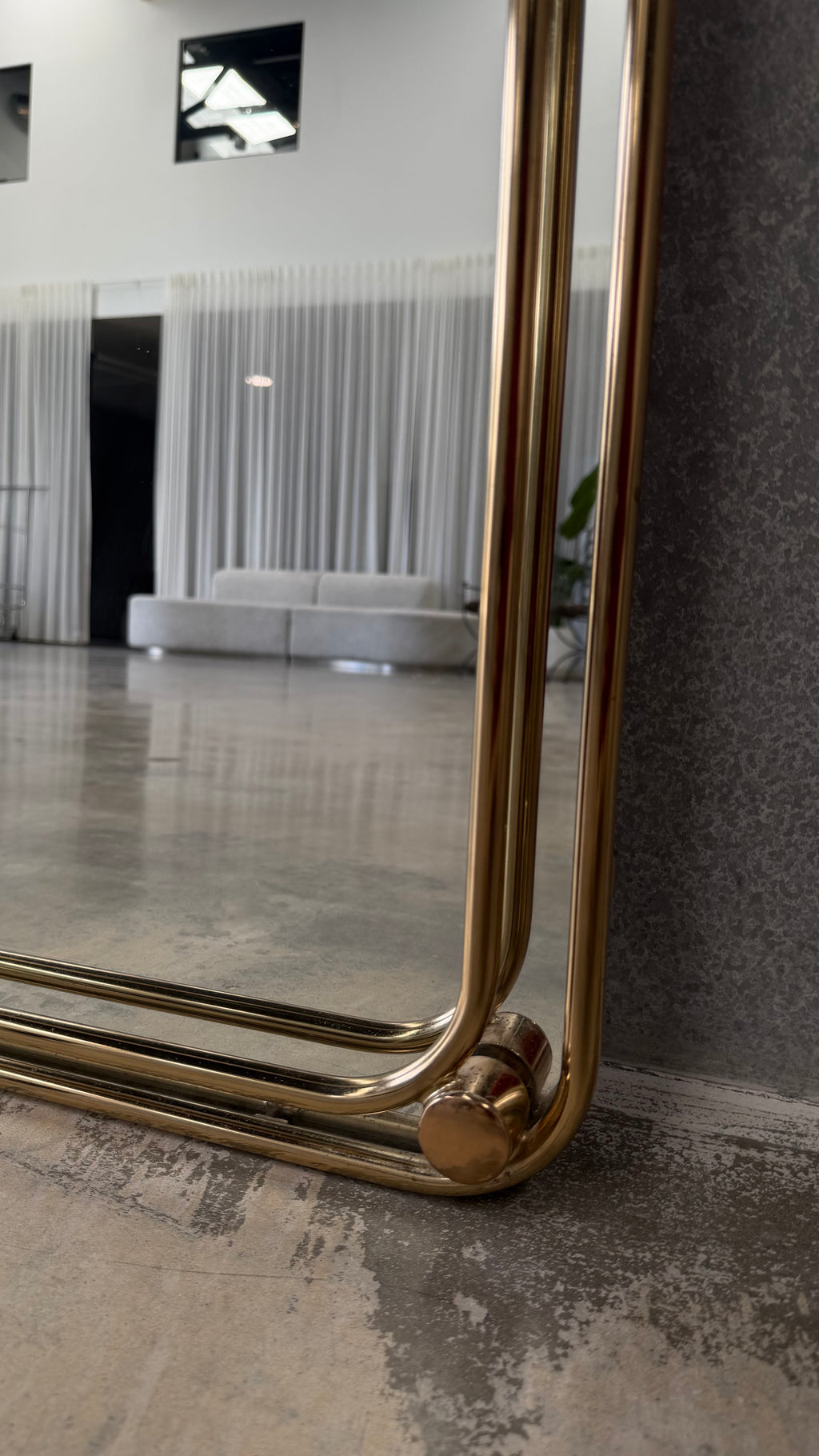Brass Framed Wall Mirror 1970s