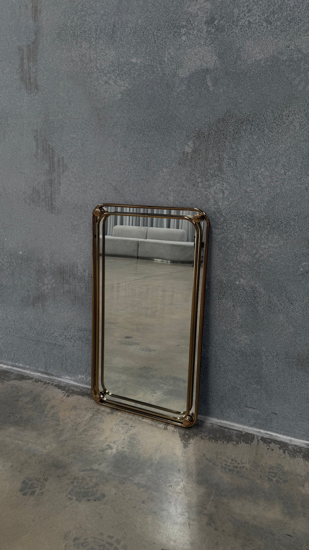 Brass Framed Wall Mirror 1970s