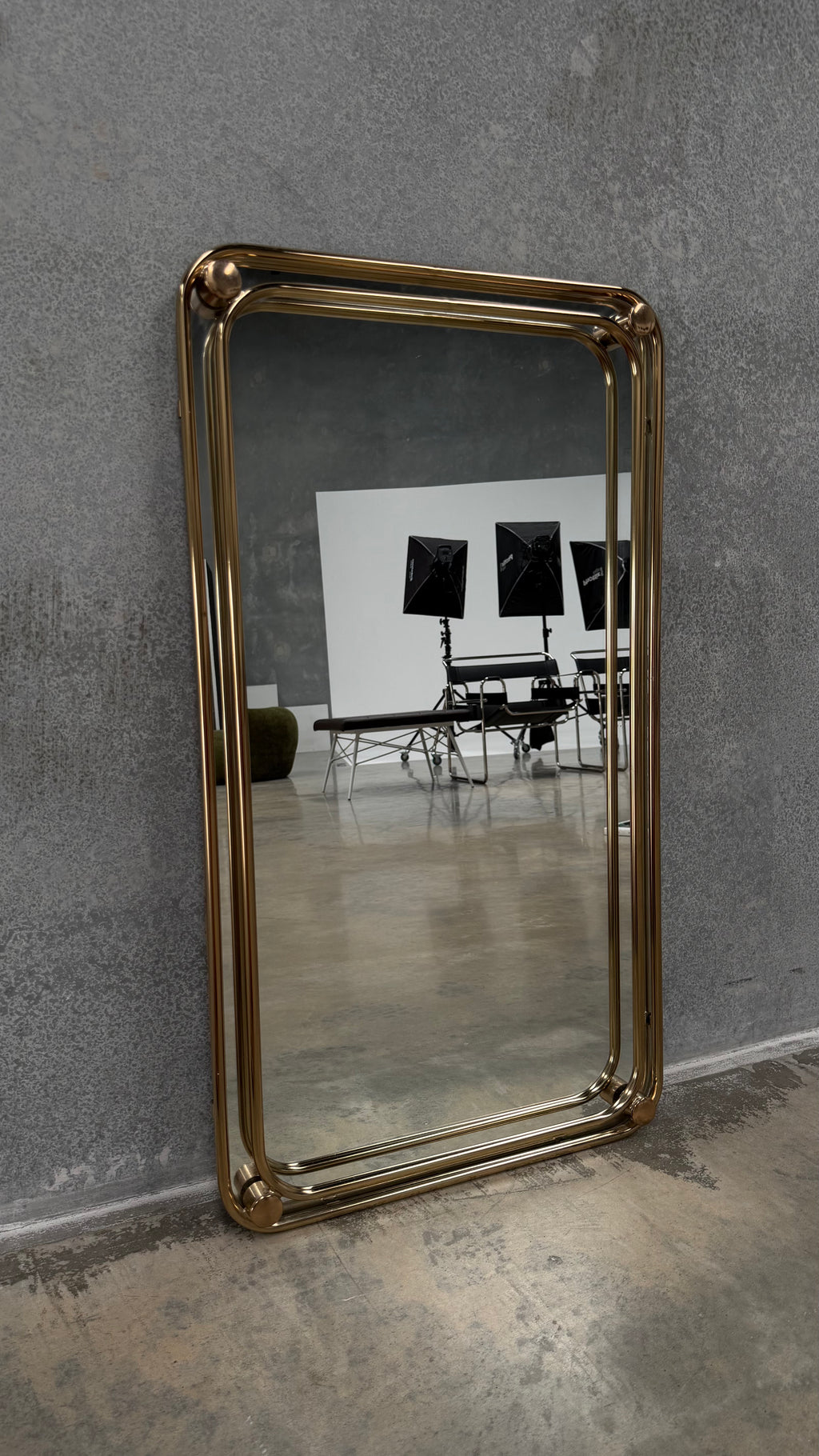 Brass Framed Wall Mirror 1970s