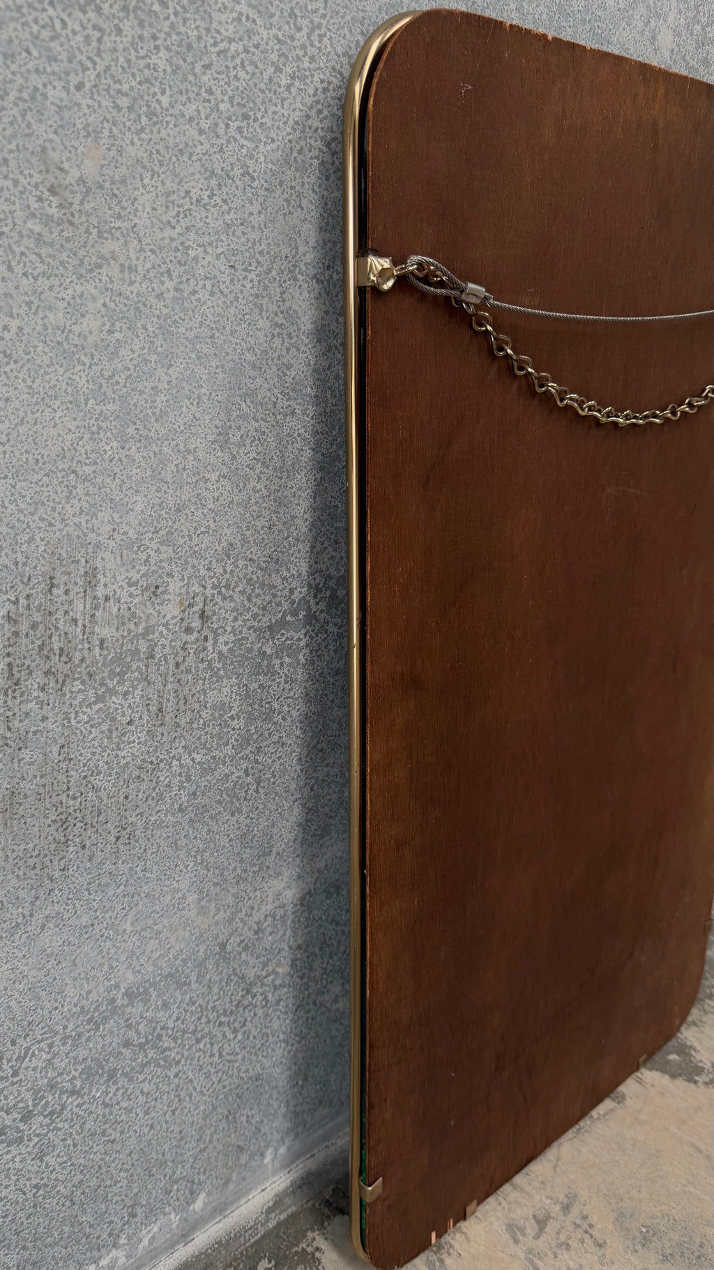 Brass Framed Wall Mirror 1970s