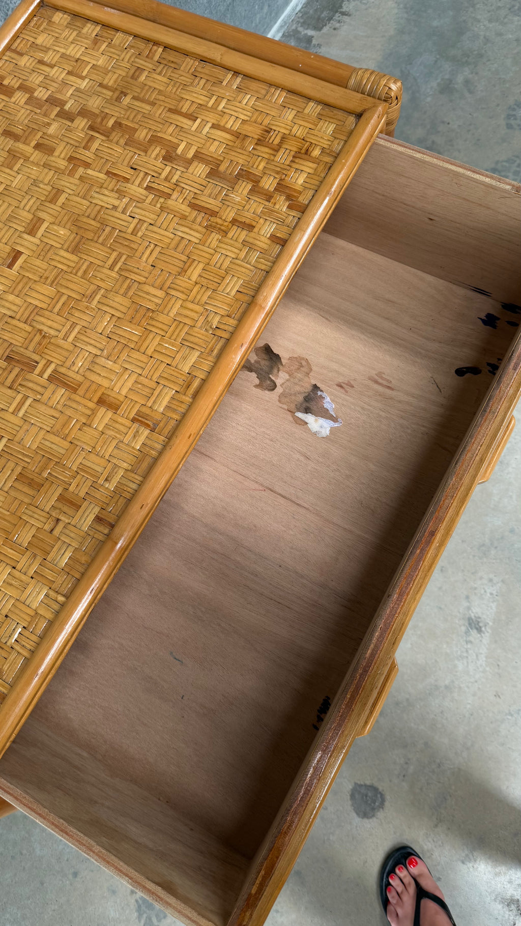 Rattan and Woven Cane Chest of Drawers