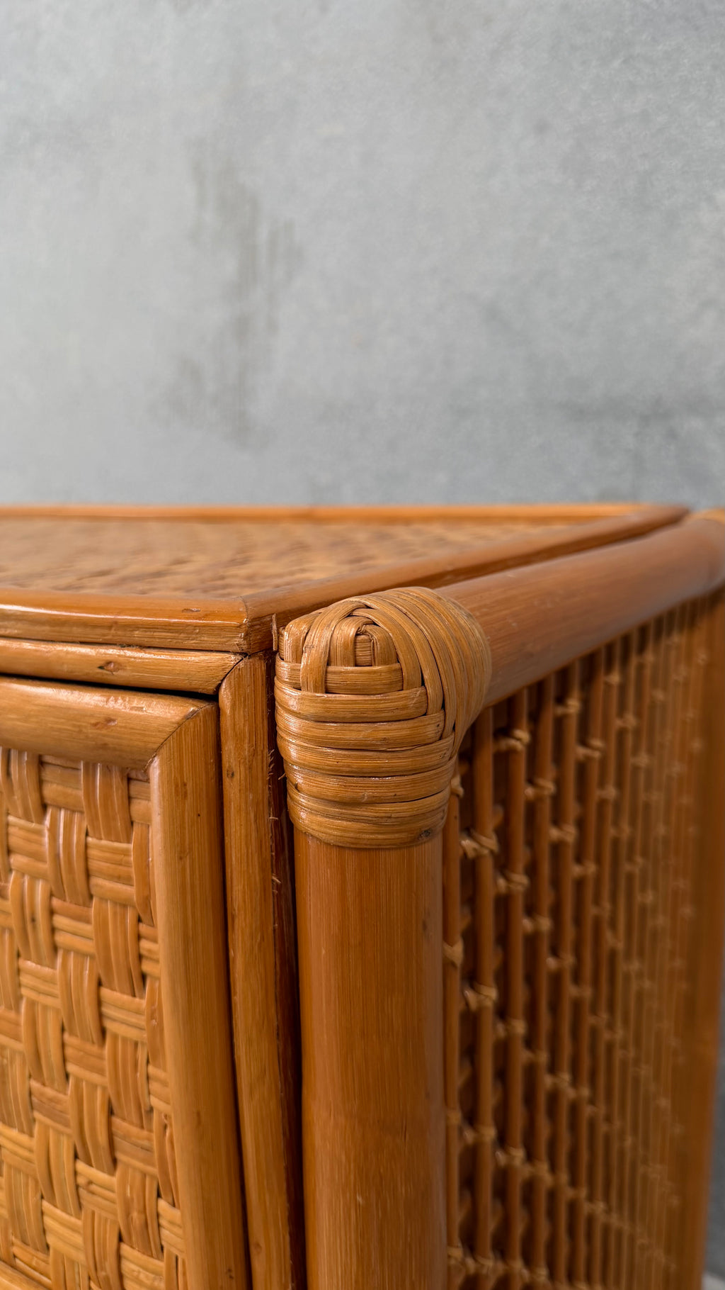 Rattan and Woven Cane Chest of Drawers