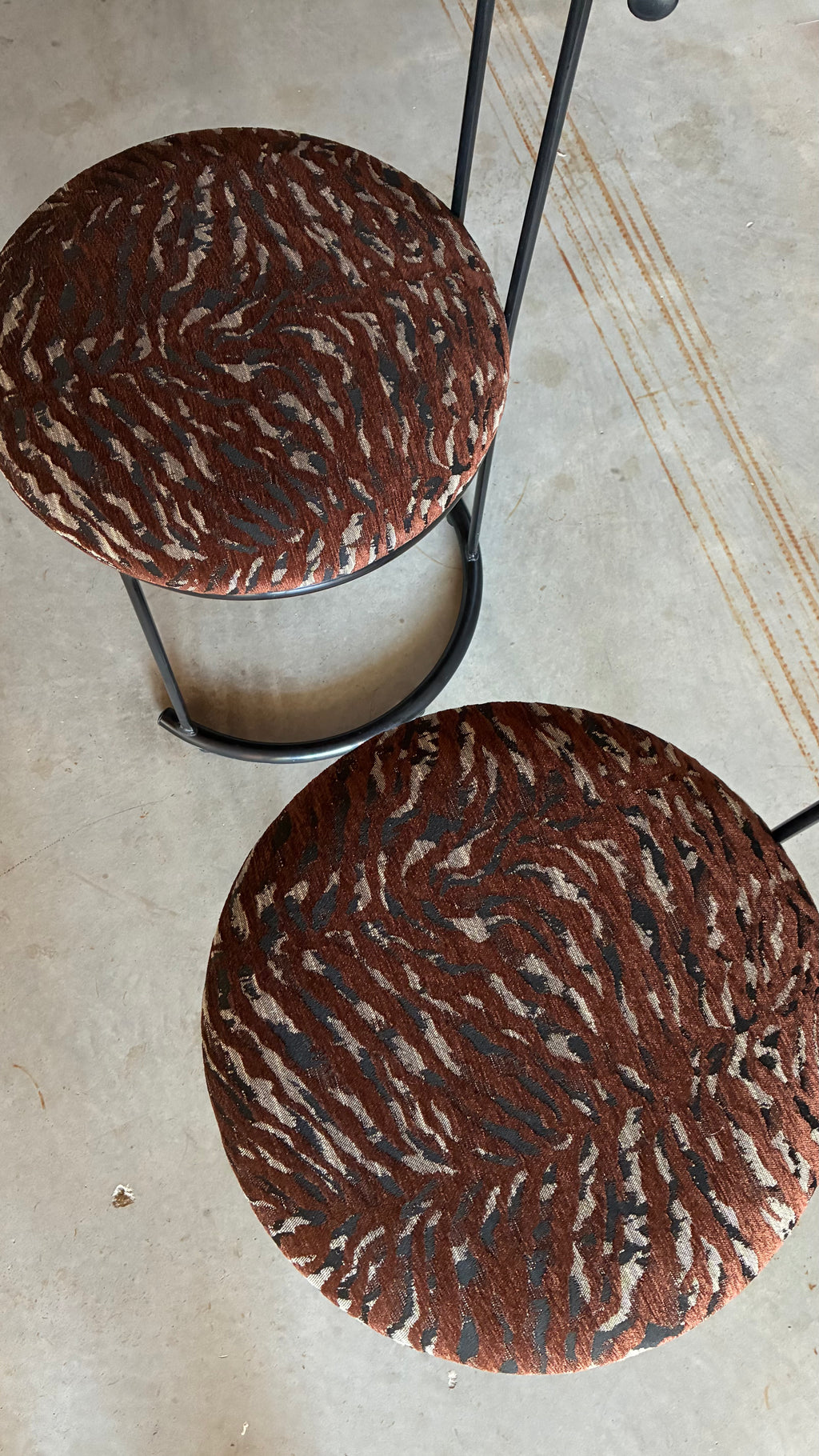 Pair of Postmodern Metal Café Chairs