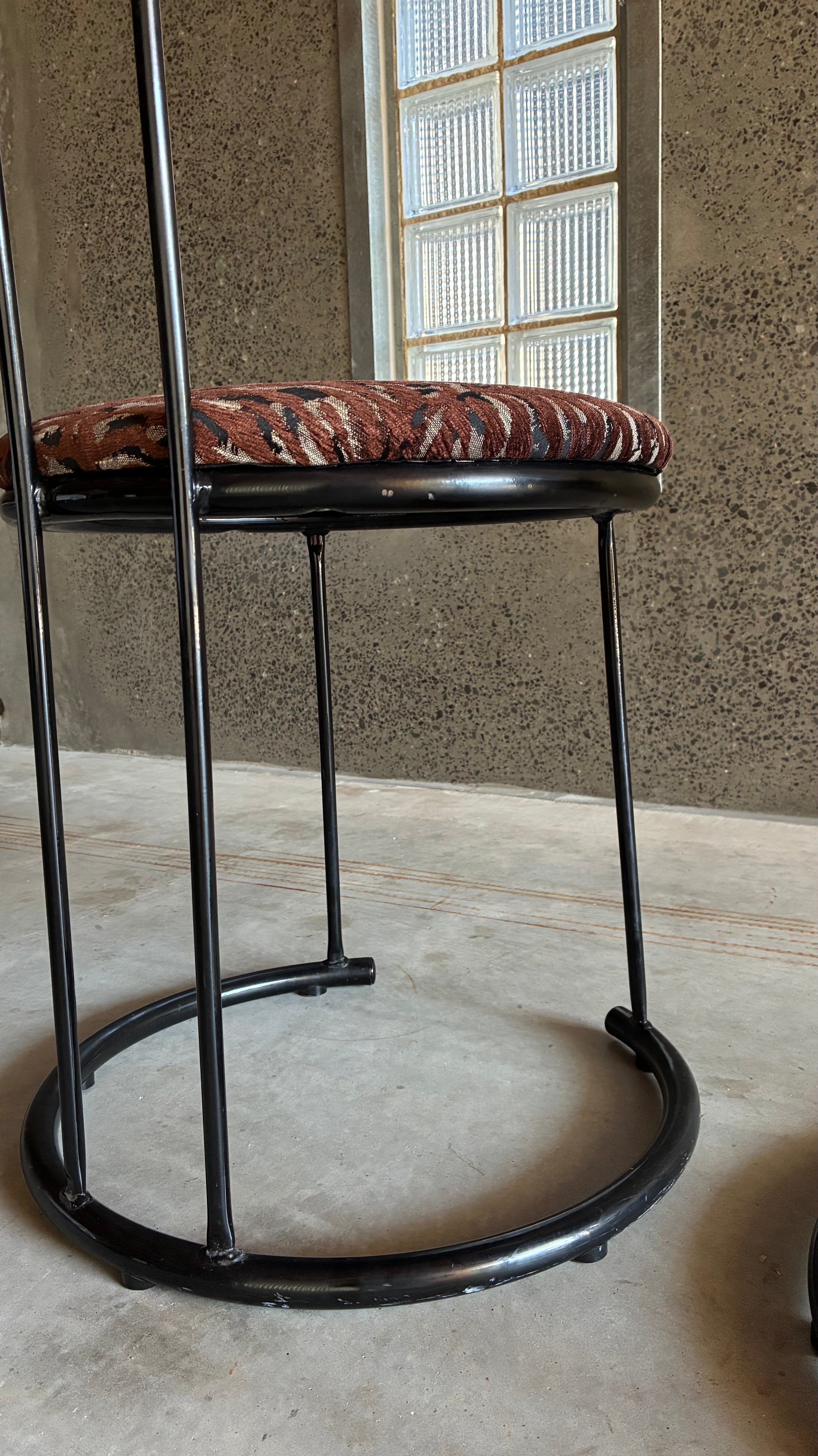 Pair of Postmodern Metal Café Chairs