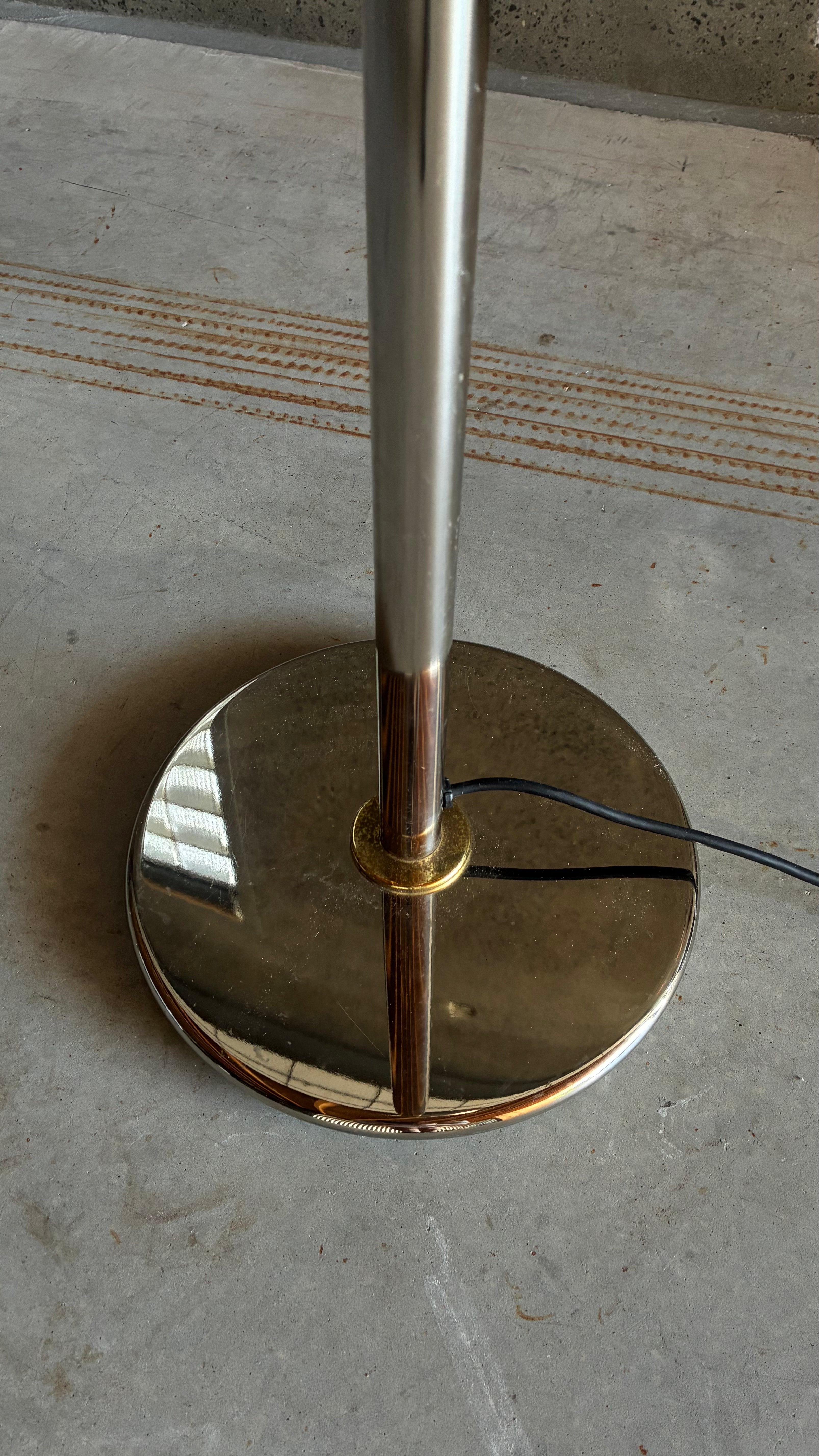 Italian Chrome and Brass Adjustable Floor Lamp, Italy 1980s