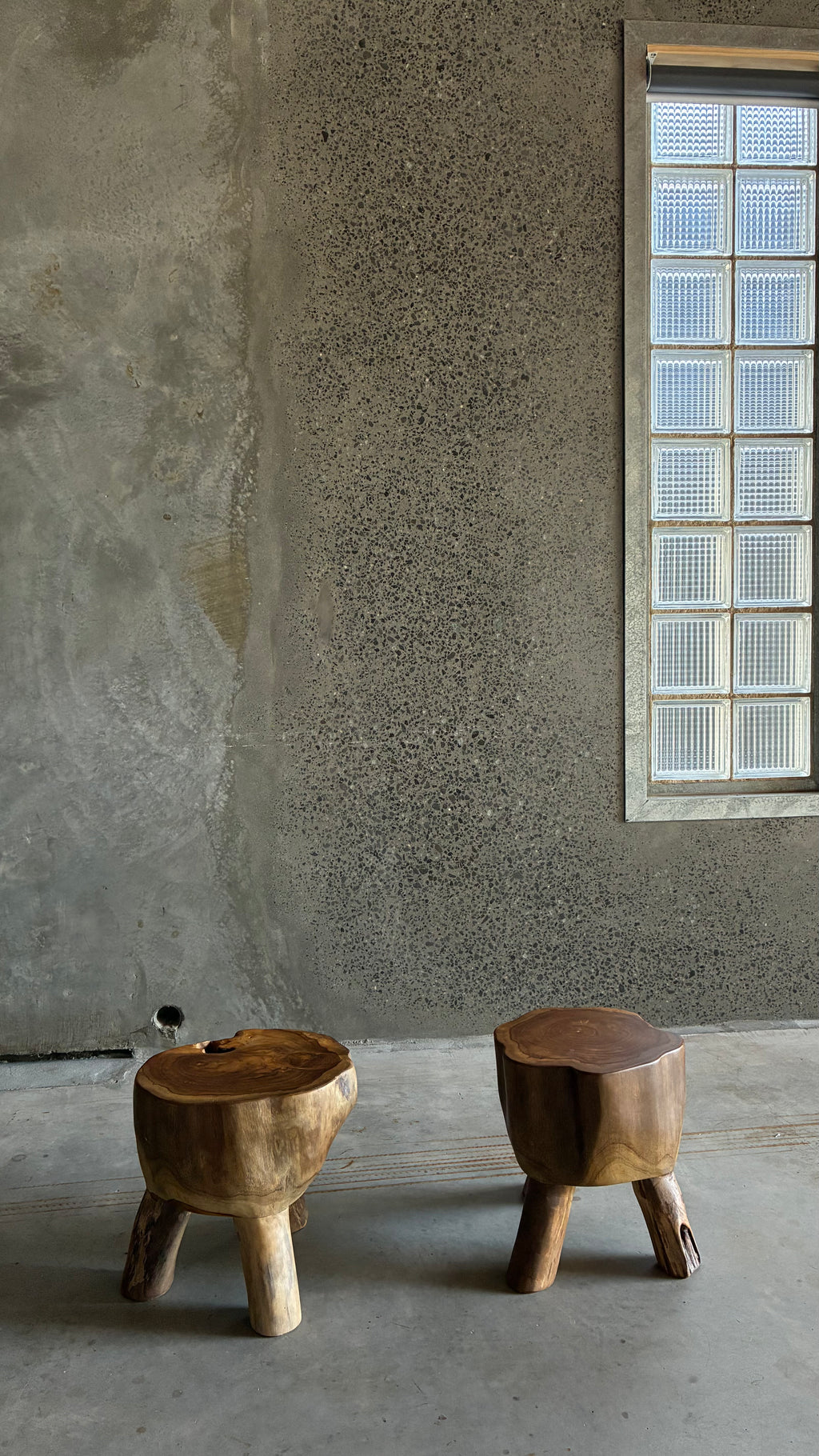 Pair of Sculptural Teak Root Stools