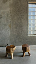 Pair of Sculptural Teak Root Stools