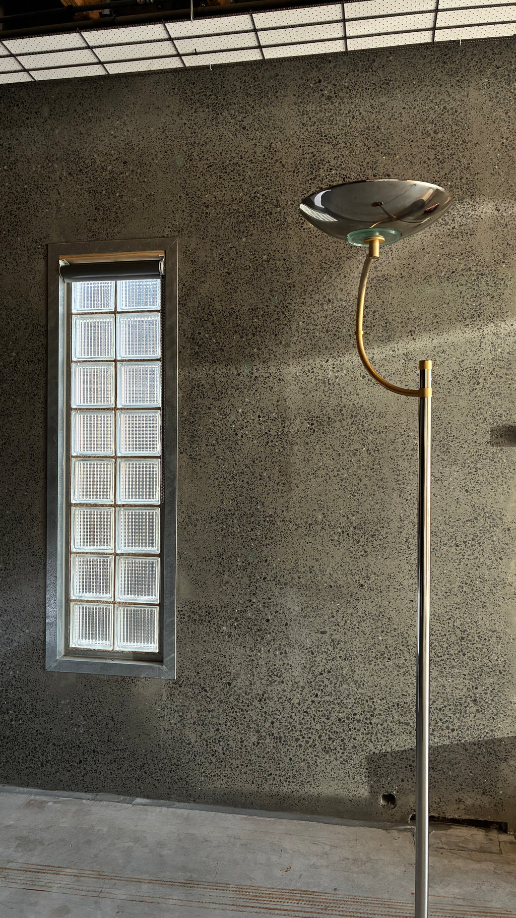 Italian Chrome and Brass Adjustable Floor Lamp, Italy 1980s