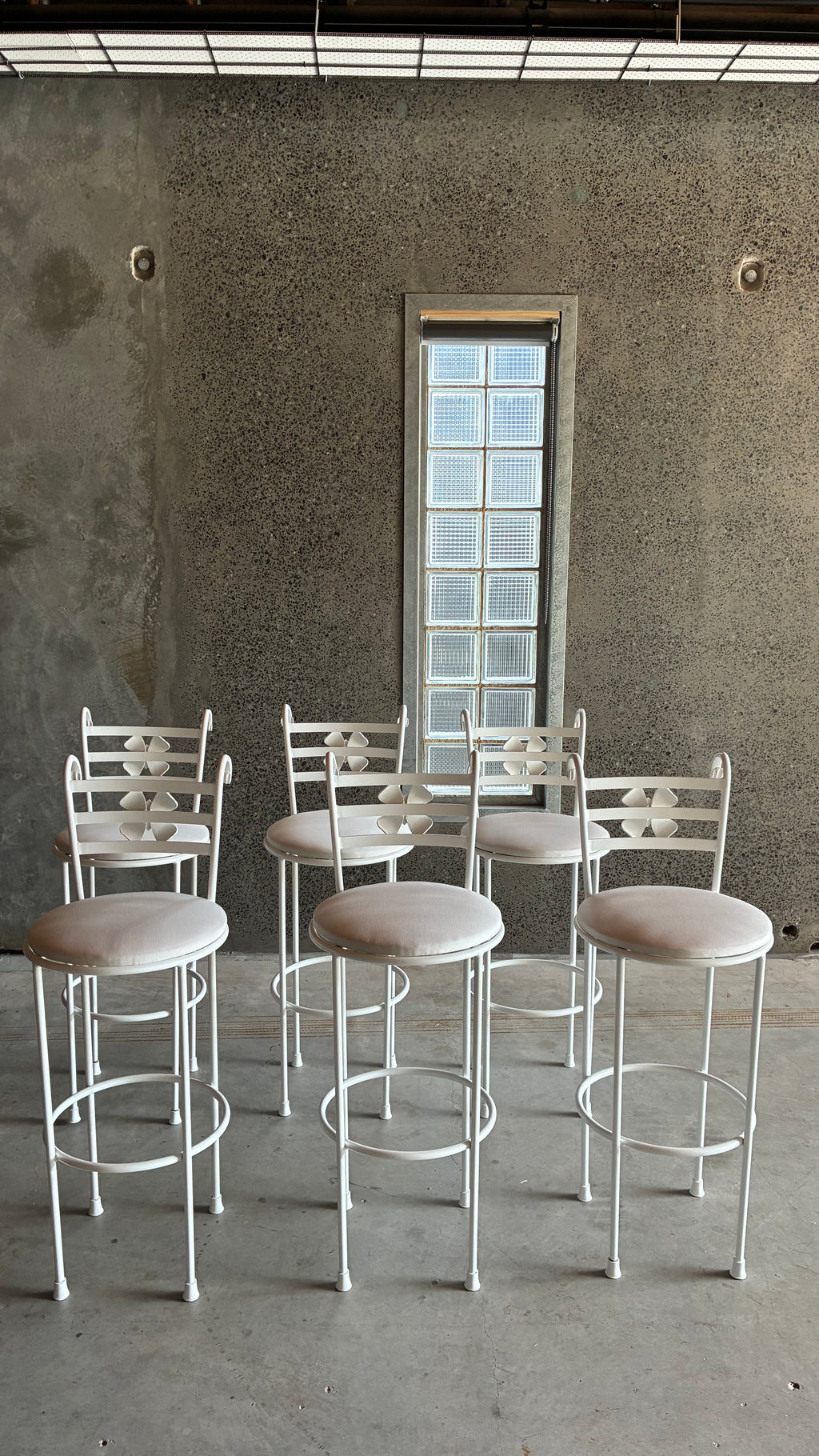 Vintage Italian Style Decorative Iron Counter stools 1980s