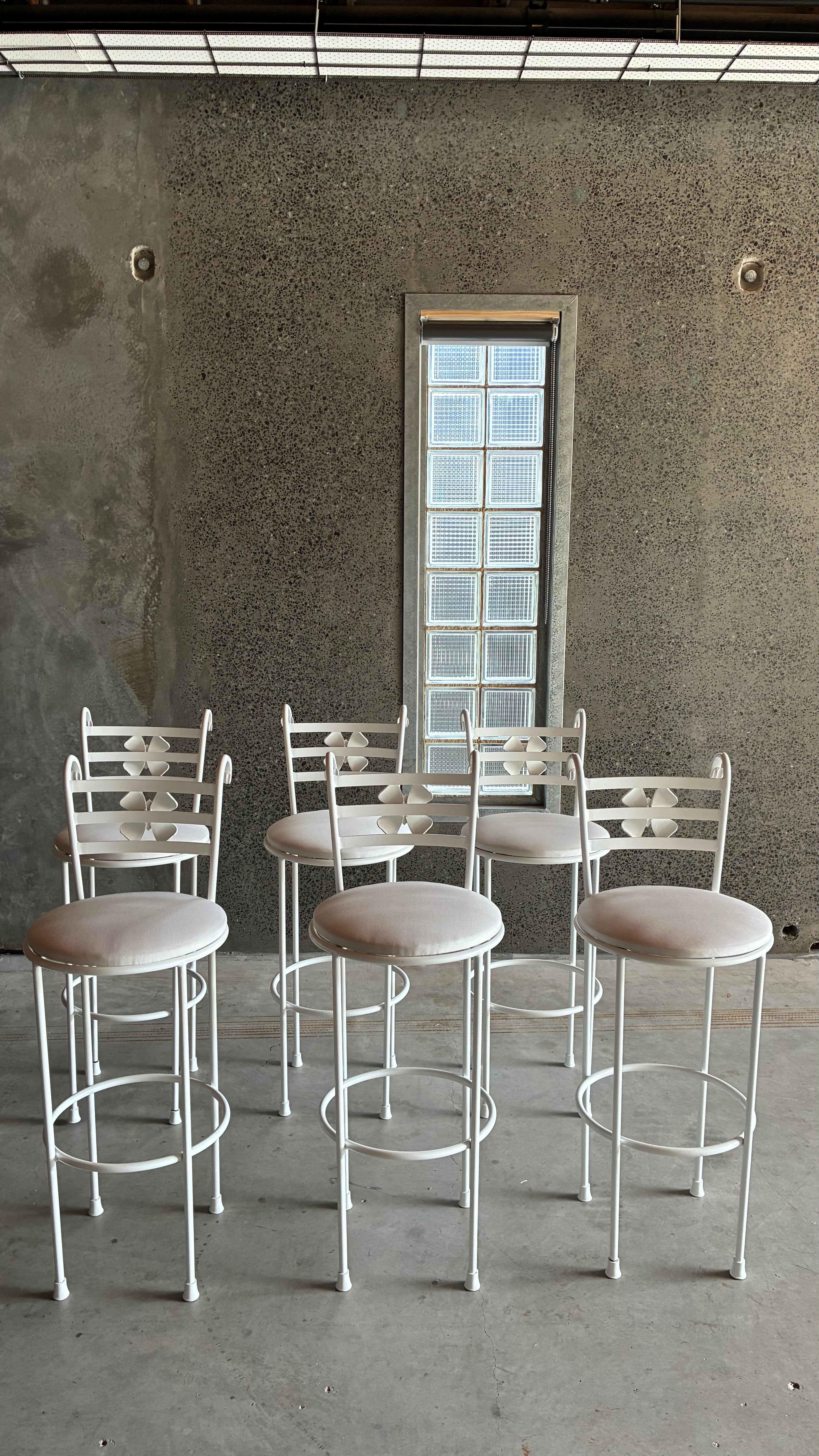 Vintage Italian Style Decorative Iron Counter stools 1980s