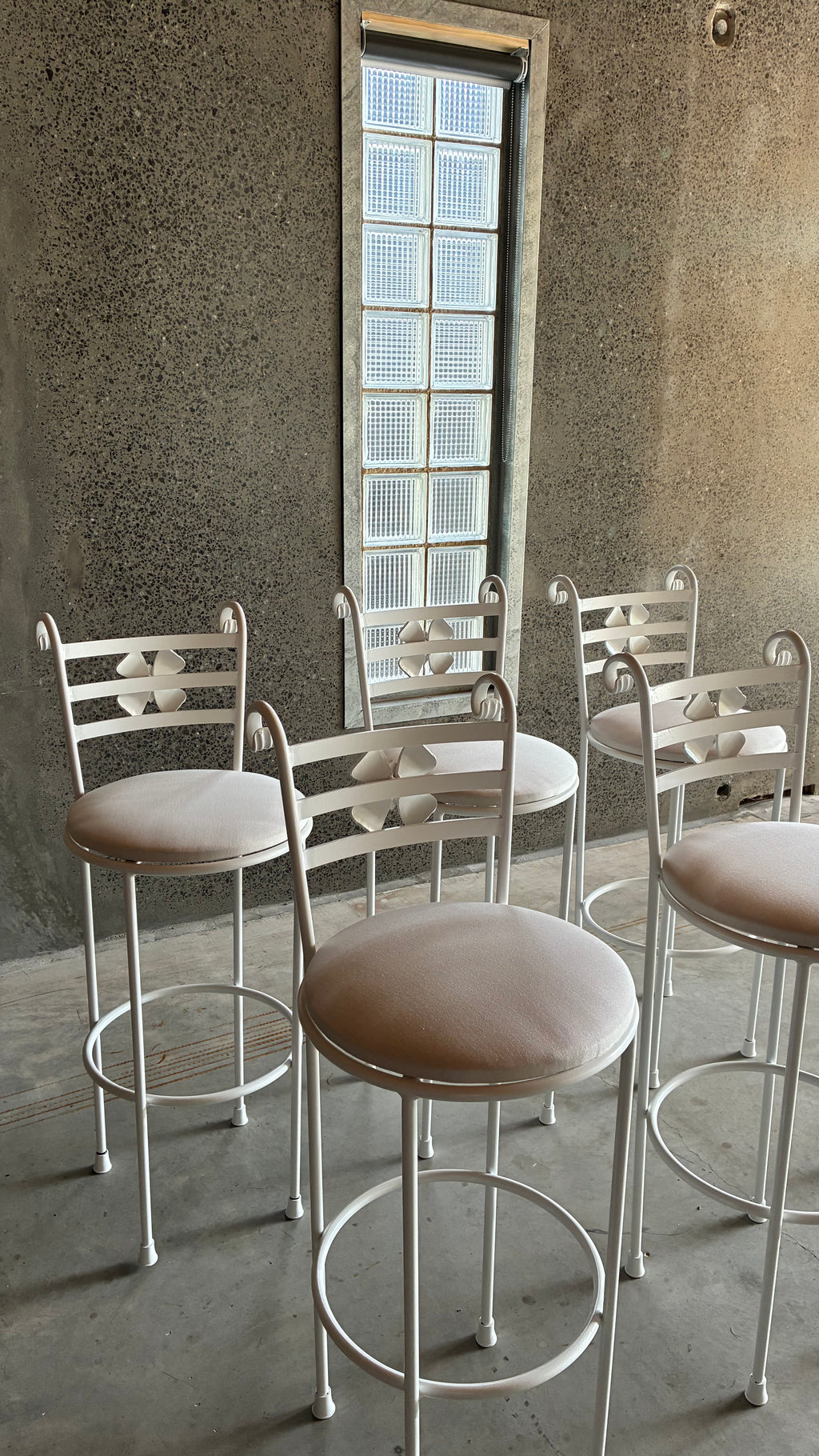 Vintage Italian Style Decorative Iron Counter stools 1980s