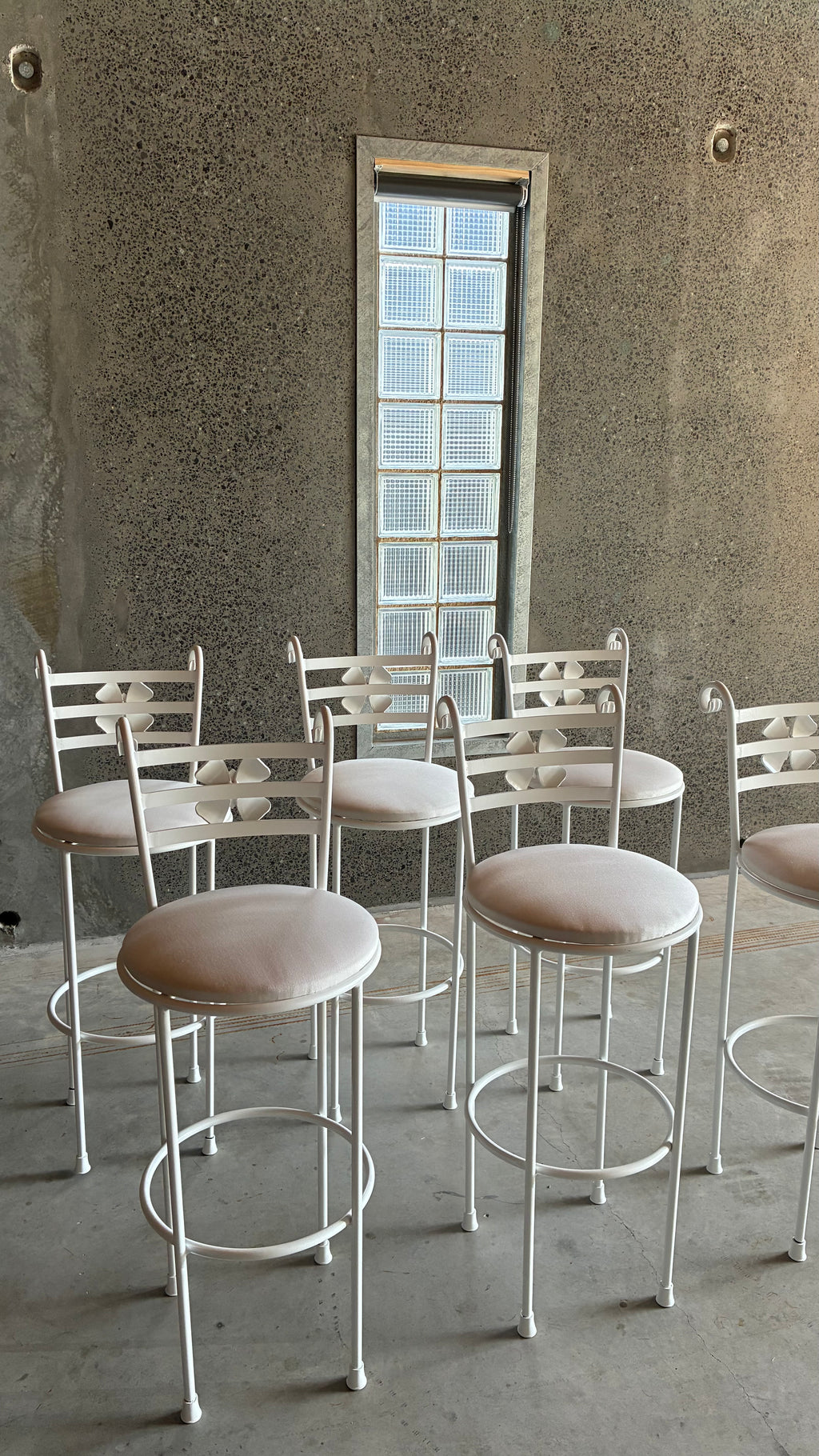 Vintage Italian Style Decorative Iron Counter stools 1980s