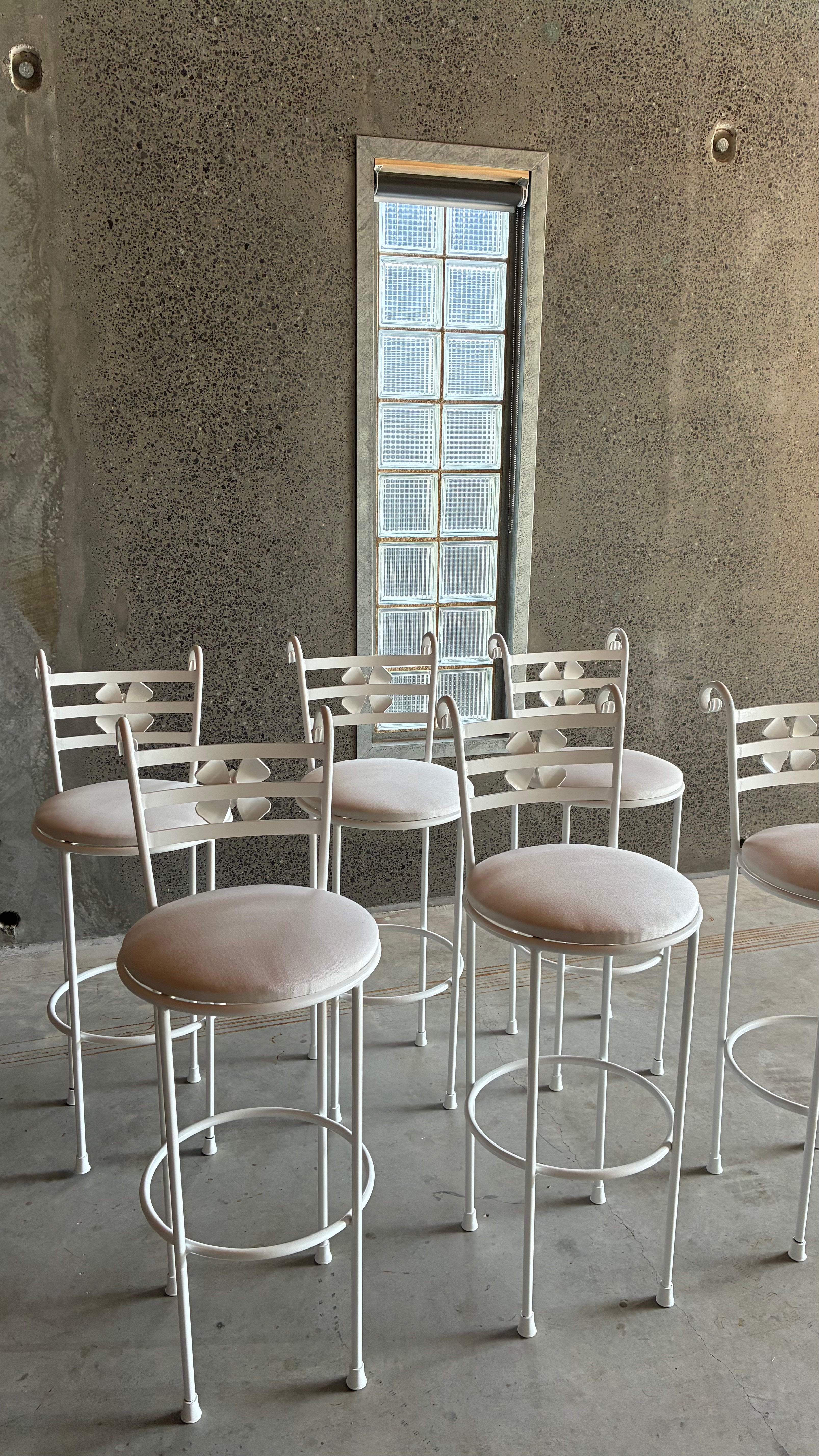 Vintage Italian Style Decorative Iron Counter stools 1980s