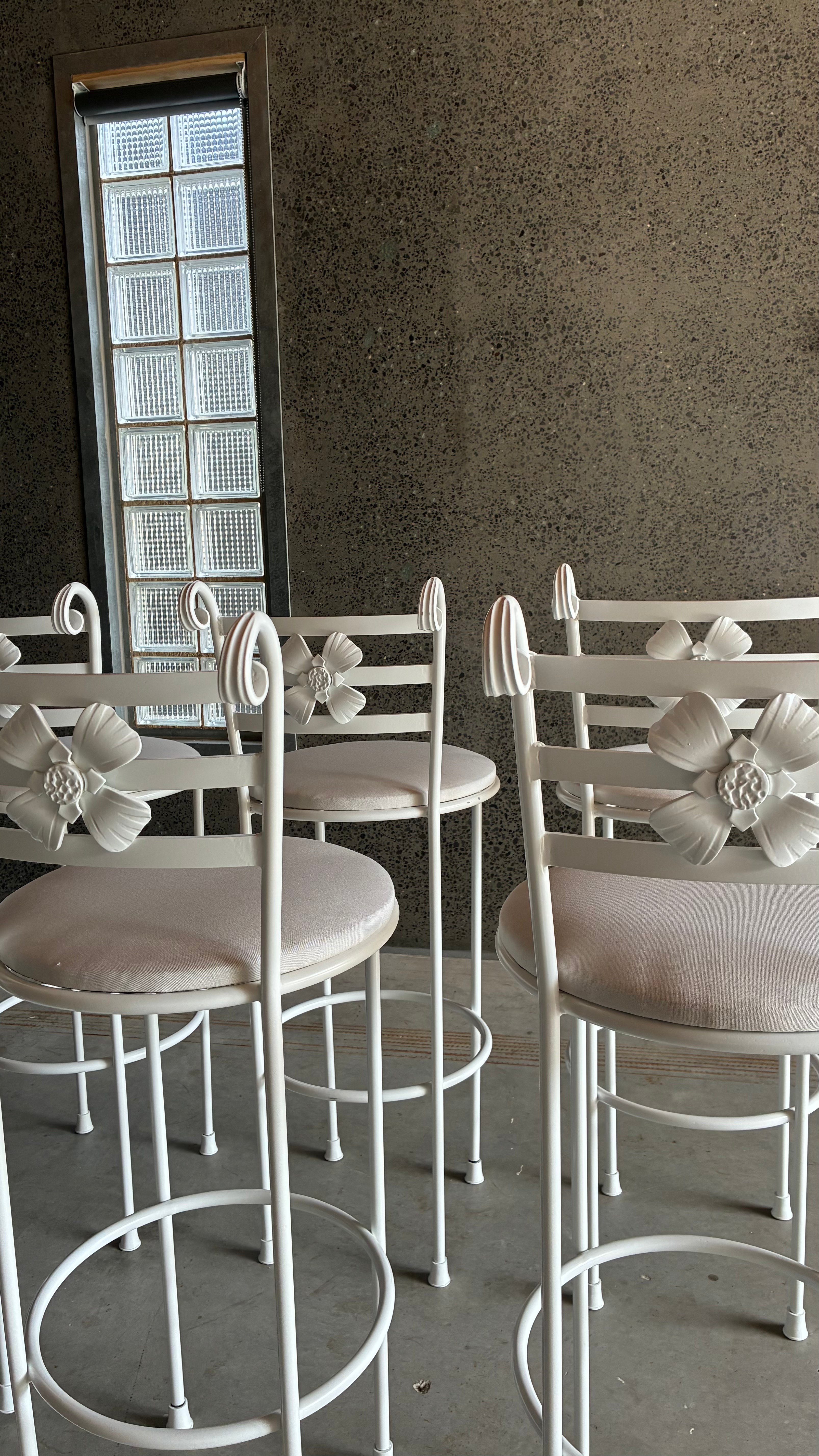 Vintage Italian Style Decorative Iron Counter stools 1980s